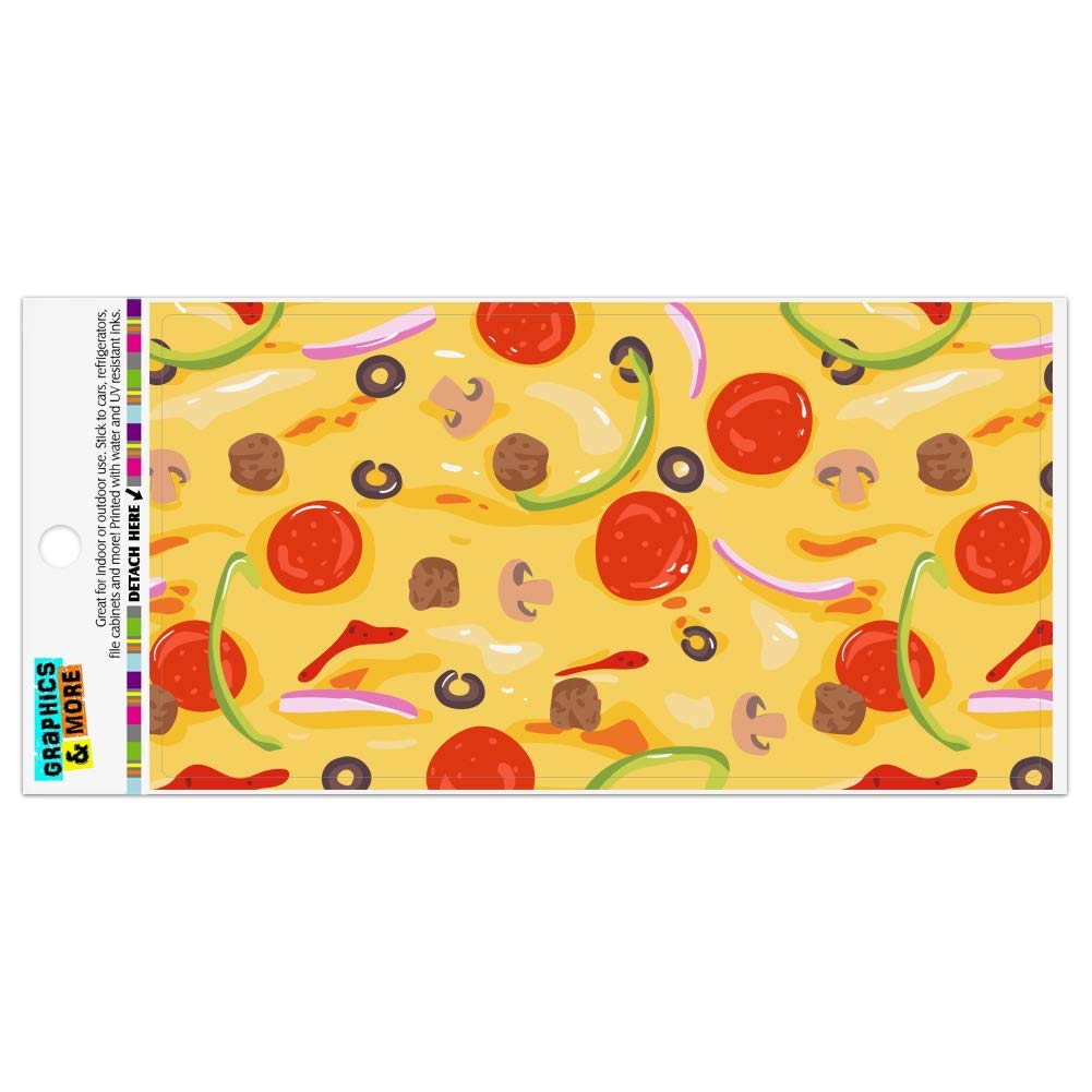 Pepperoni, Olives & Onions Pizza Pattern Vinyl Magnet for Cars, Fridge & Lockers - Fun Kitchen & Office Decoration