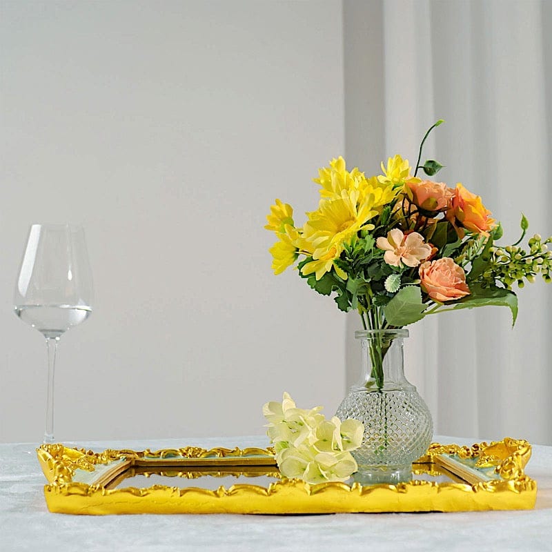 15x10 Inch Metallic Rectangular Mirror Serving Tray with Handles - Elegant Party Decor, Cocktail Serving, Home Decor & Gift Idea for Weddings, Hostess & Housewarming