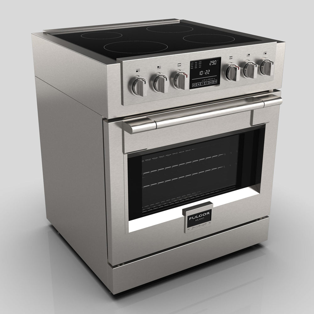 Fulgor Milano 30 Inch 600 Series Stainless Steel All Electric Induction Range - F6PIR304S1 | Professional Kitchen Appliance for Home Chefs & Modern Cooking