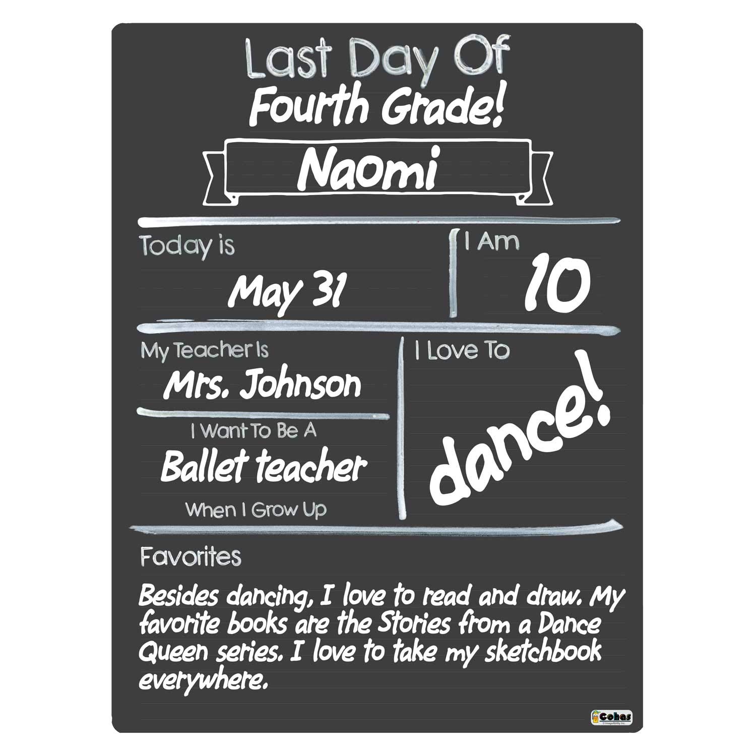 Personalized First and Last Day of School Chalkboard Sign - 12x16 Inch Reusable Milestone Board with White Marker - Perfect for Back to School Photos, Kindergarten Graduation, and Yearly Growth Keepsakes