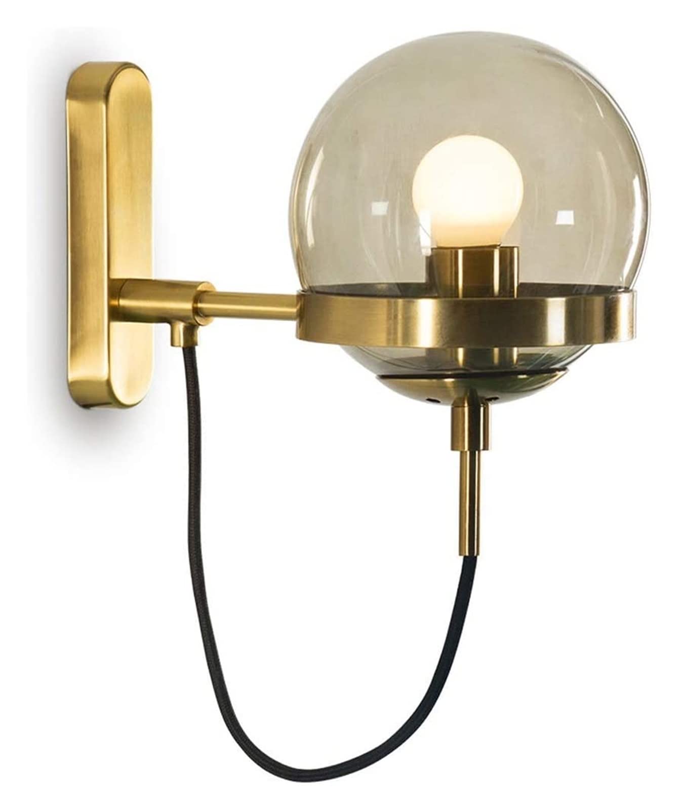 Modern Minimalist LED Wall Lamp - Postmodern Metal & Glass Lampshade with E26/E27 Socket for Bedroom, Living Room, Hallway | Dimmable Wall Sconce Lighting for Bedside, Mirror, Staircase & Home Decor