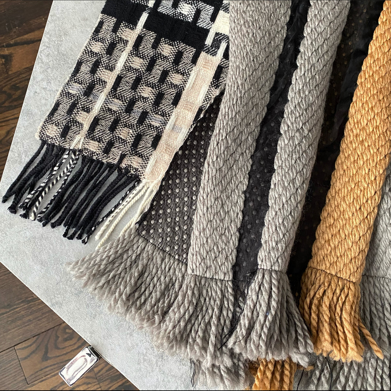 Burberry Black Ivory Beige Tweed Wool Long Scarf - Luxury Winter Wrap for Women, Fashionable Cashmere Blend Shawl for Cold Weather, Office & Outdoor Activities