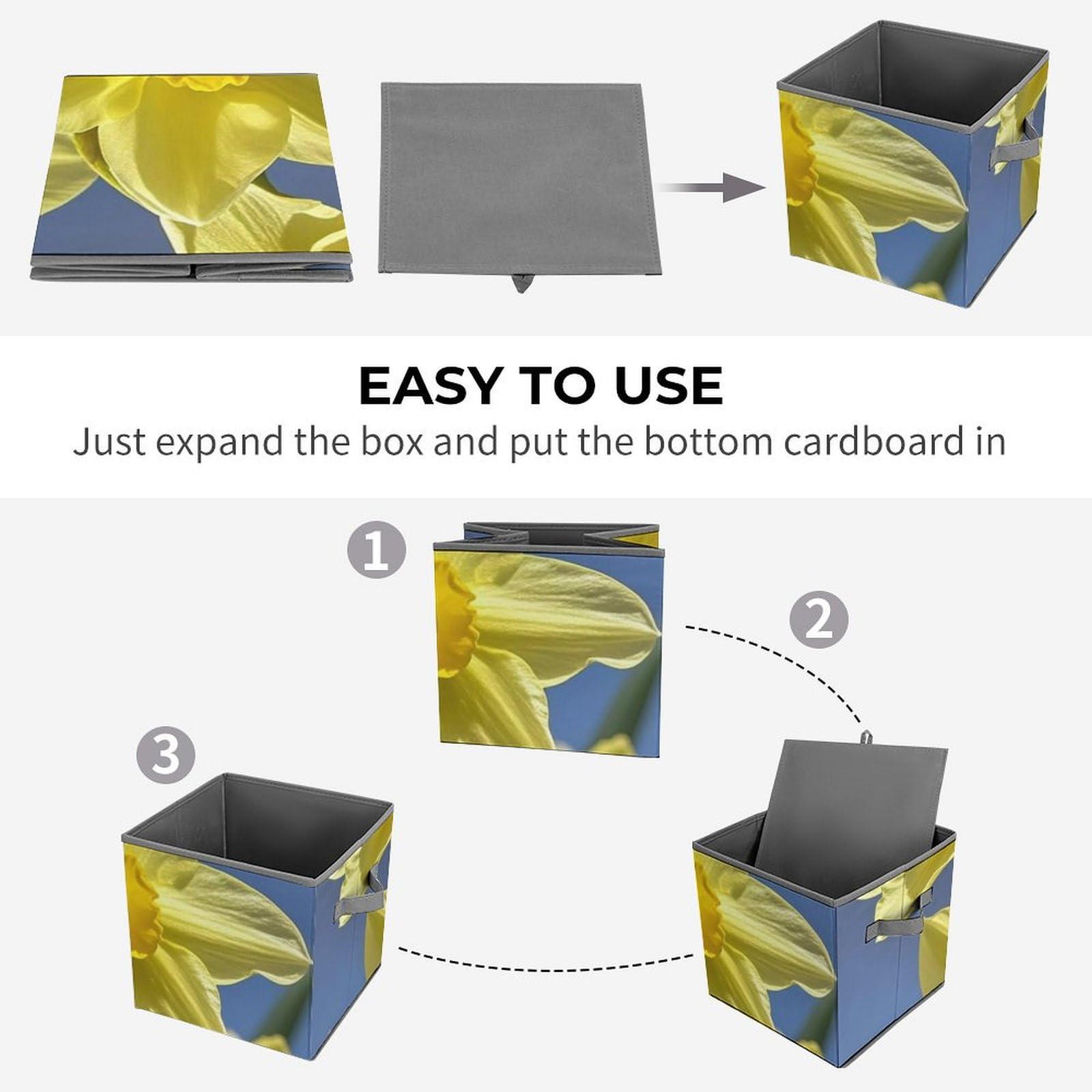 Yellow Daffodils Collapsible Storage Cubes - 10.6