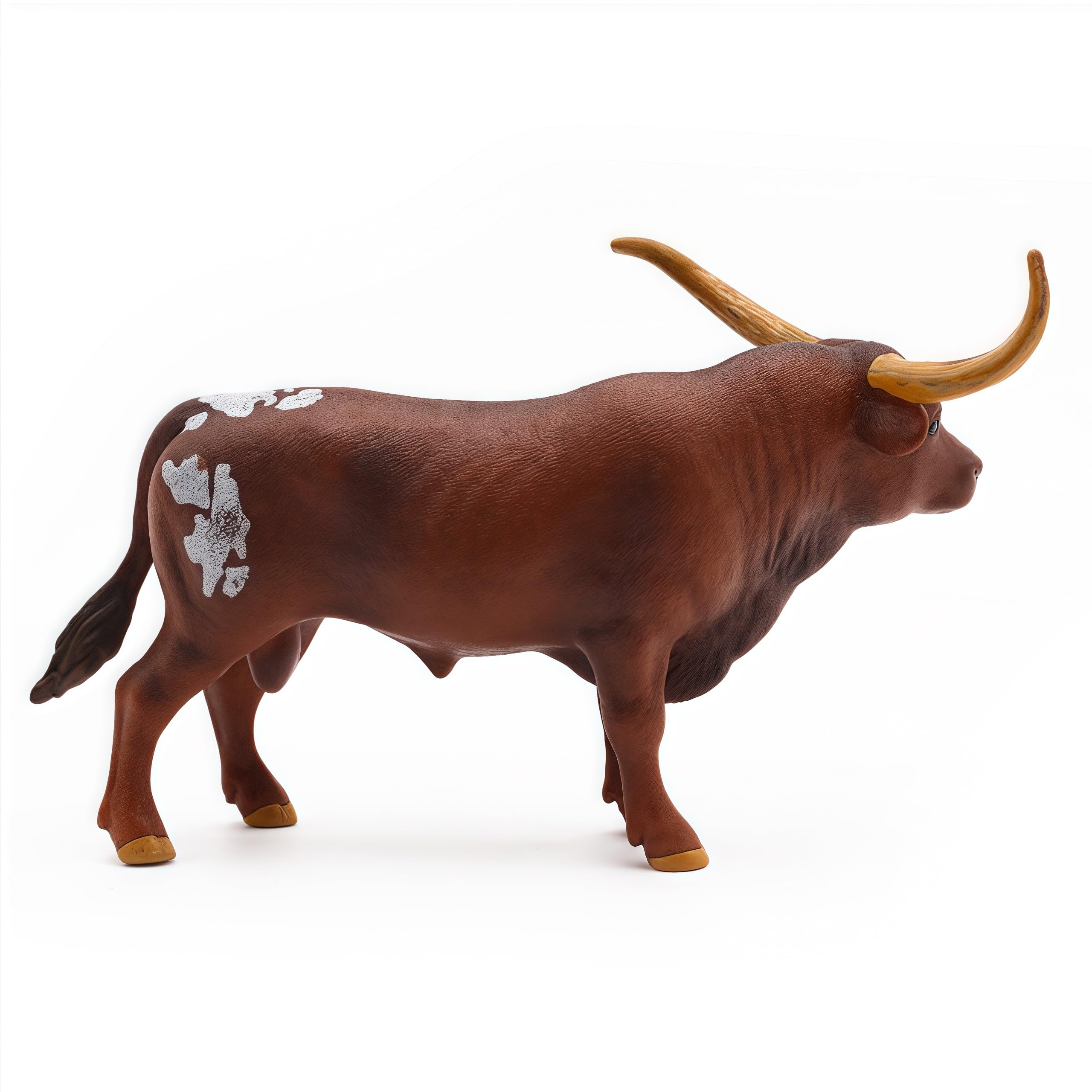 Gemini & Genius Realistic Farm Animal Toys - 6 Inch Hand-Painted Longhorn Cow Action Figure, Durable Farm Toys for Kids, Perfect Gift for Boys & Girls | Great for Playtime, Educational Learning & Farm-Themed Collections