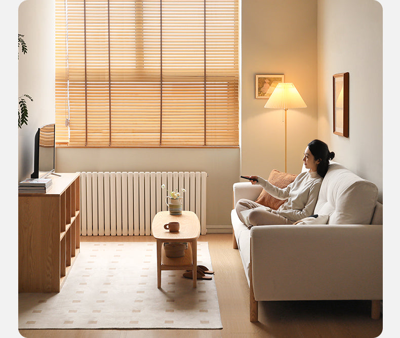 Minimalist Ultra Narrow Coffee Table - Solid Oak & Cherry Wood - Perfect for Small Spaces, Apartments, and Modern Living Rooms