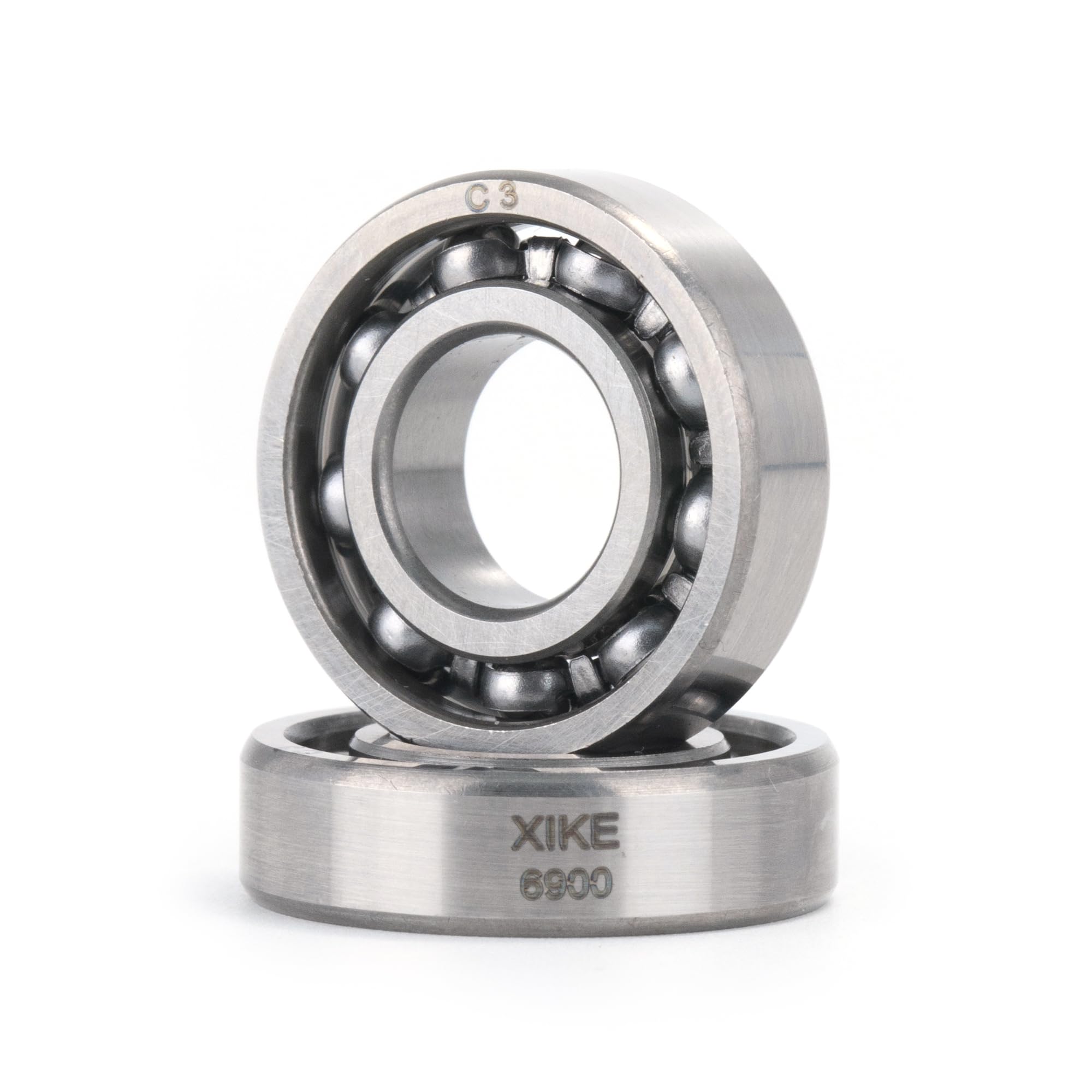 XIKE 2 Pack 10x22x6mm 6900-C3 Deep Groove Ball Bearings, Chrome Steel Open C3 Clearance Industrial Bearings for Wheels, Pumps, Gears - Perfect for Machinery, Automotive, and Heavy Equipment Applications