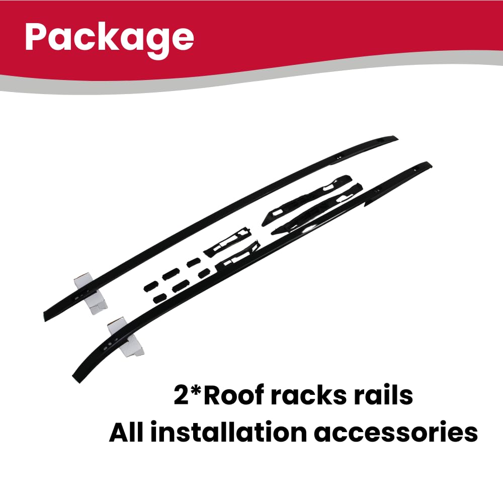 Universal Black Roof Rack Rail Bar for Land Rover Discovery Sport 2015-2025 | Heavy Duty Luggage Cargo Carrier | Perfect for Road Trips, Camping & Outdoor Adventures