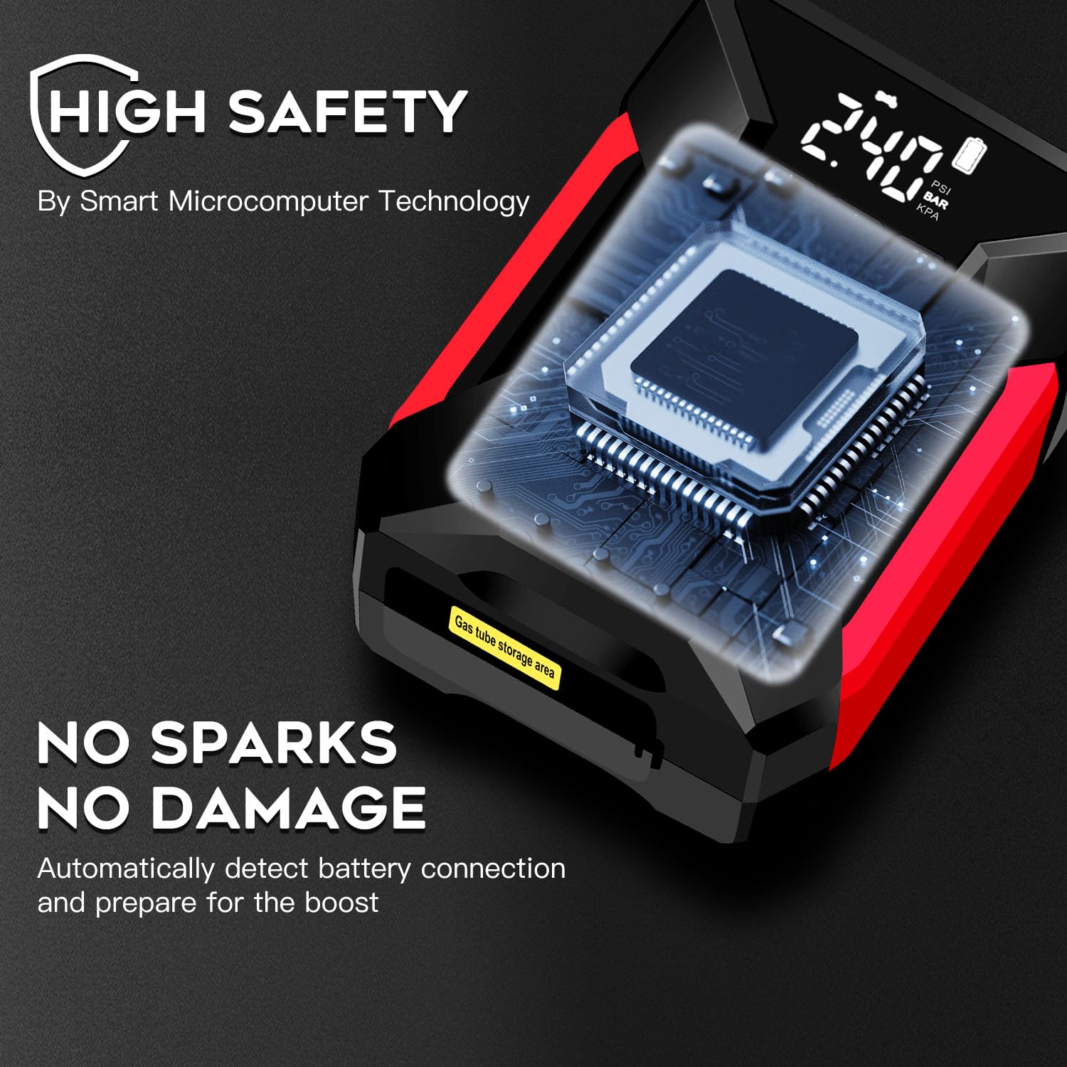 4000A Peak Car Jump Starter with Air Compressor - 12V Portable Battery Booster for Gas (Up to 10L) & Diesel (8.5L) Vehicles - Emergency LED Light, Power Bank & Leather Storage Bag Included - Perfect for Roadside Emergencies, Camping & Winter Travel