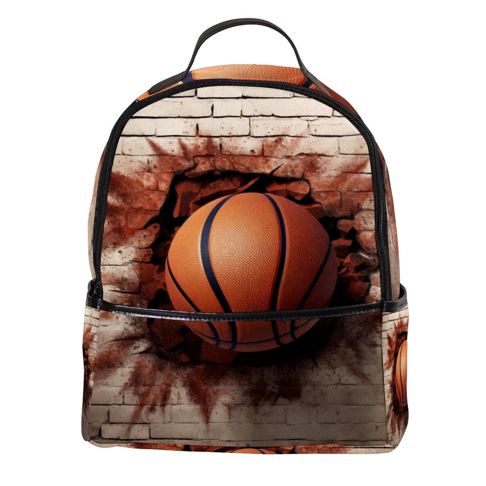 Men's & Women's Travel Backpack with 3D Basketball Pattern - Durable Carry-On Backpack for Gym, School, Hiking & Outdoor Adventures