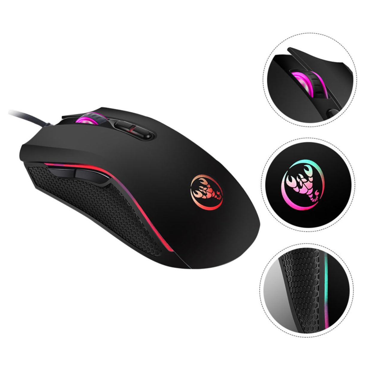 EVGOOGYY 1-Piece Wired Computer Mouse - Ergonomic Plastic Design for PC, Laptop, Office & Gaming Use - A869 Model (Black) - Perfect for Work, Study & Home Computing