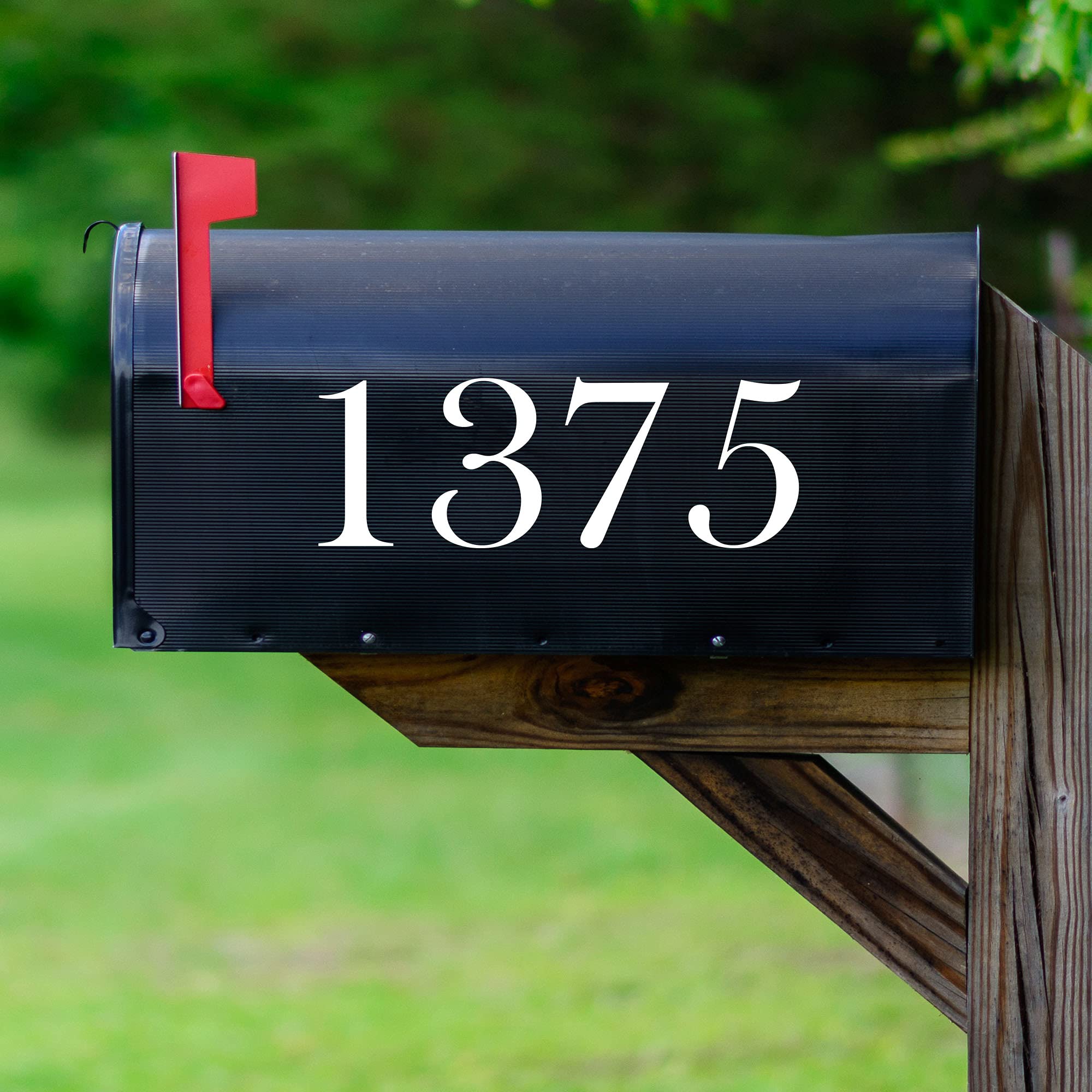 VWAQ Custom House Address Vinyl Stickers - Personalized Mailbox Decals with Numbers - Weatherproof Street Signs for Home & Business (White, CMB16) - Perfect for Mailboxes, Doors, and Package Delivery Identification