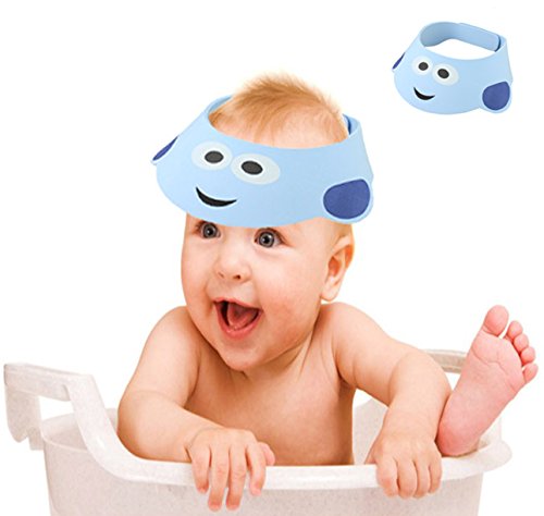 Futaba Baby Shower Bathing Cap - Soft Waterproof Infant Hair Protector for Toddlers (Blue) - Perfect for Bath Time, Swimming & Sensitive Skin Care