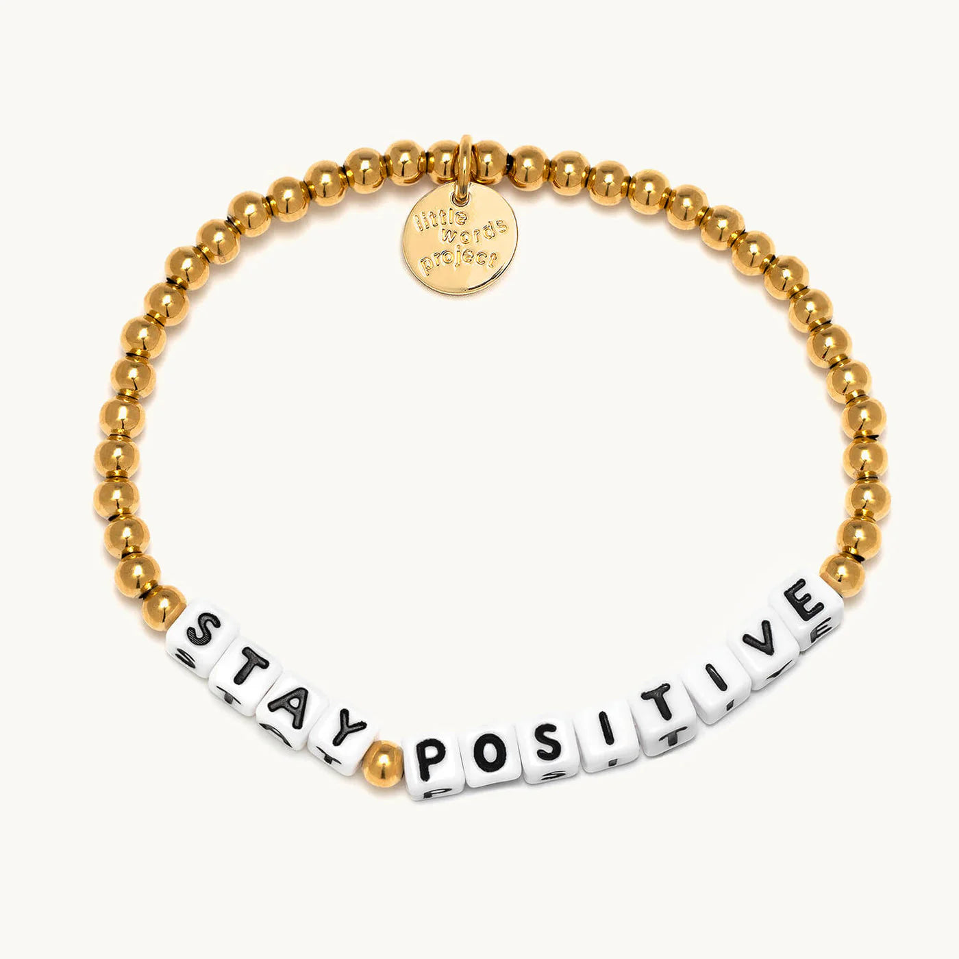 Gold Plated Stay Positive Bracelet for Women - Inspirational Motivational Jewelry Gift for Friends, Sister, Wife (S/M) - Perfect for Daily Wear, Gifting & Special Occasions