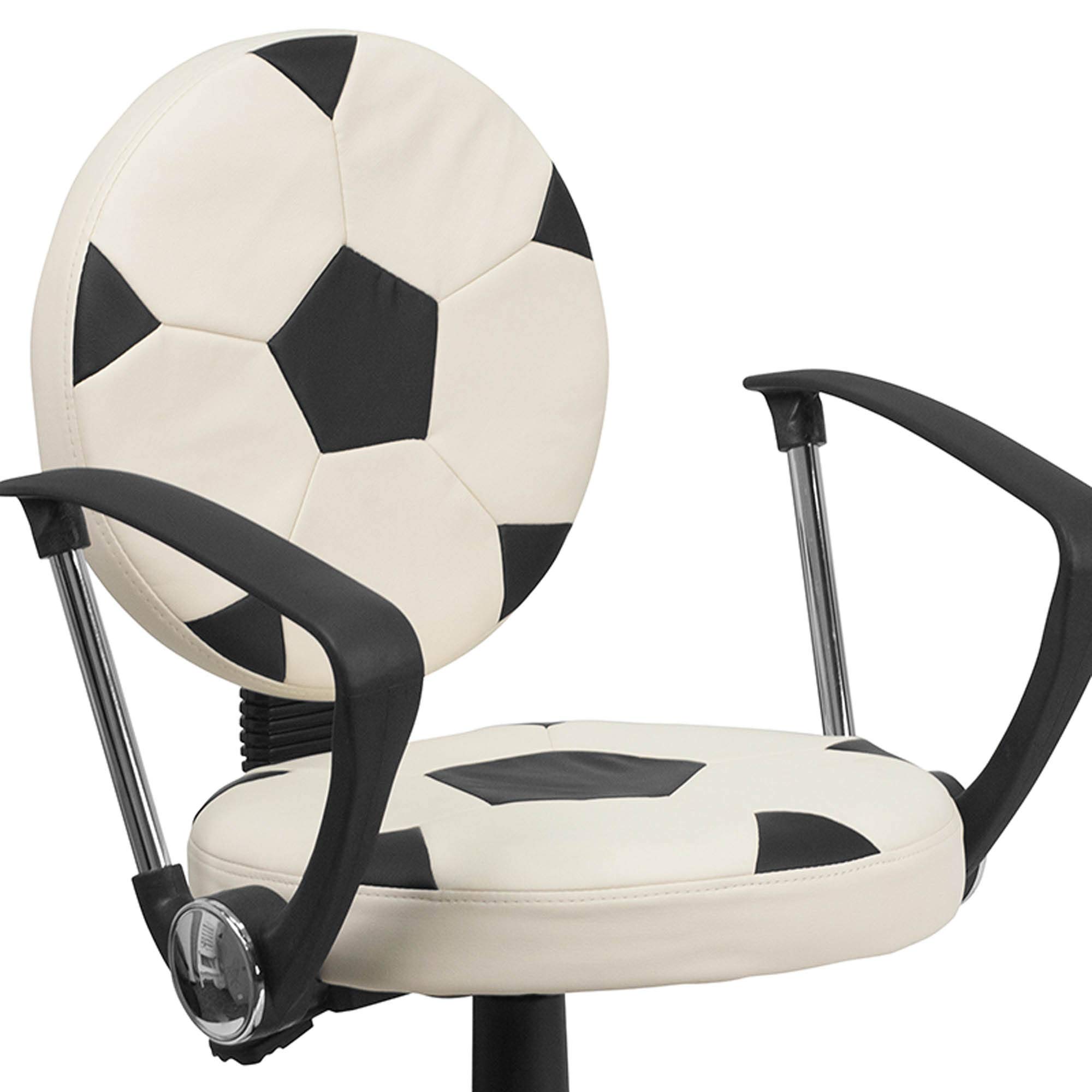 Flash Furniture Billy Soccer Swivel Task Office Chair with Arms - Ergonomic Desk Chair for Home & Office - Perfect for Gaming, Studying & Remote Work