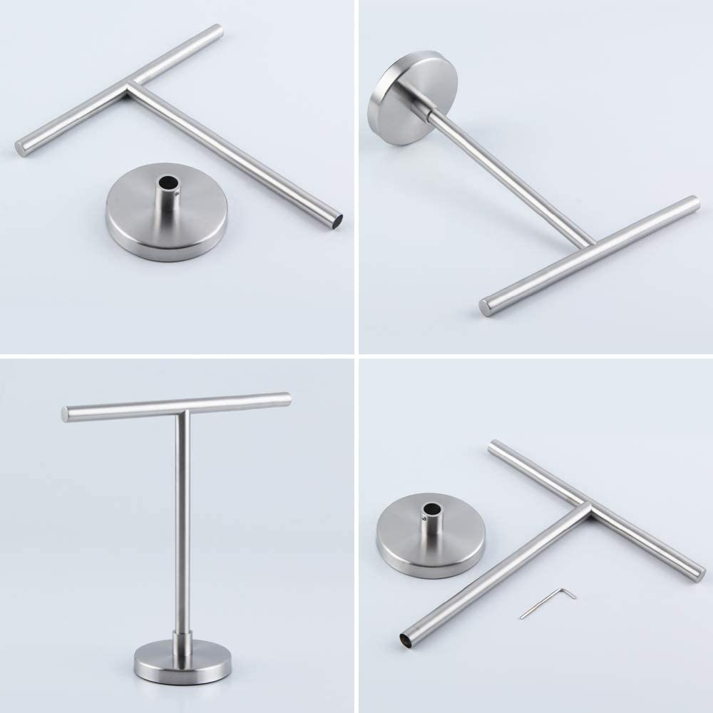Premium SUS 304 Stainless Steel Hand Towel Stand - Modern Free Standing Countertop Rack with Brushed Finish for Bathroom, Kitchen & Vanity | Perfect for Guest Bathrooms, Spa Settings & Luxury Home Decor