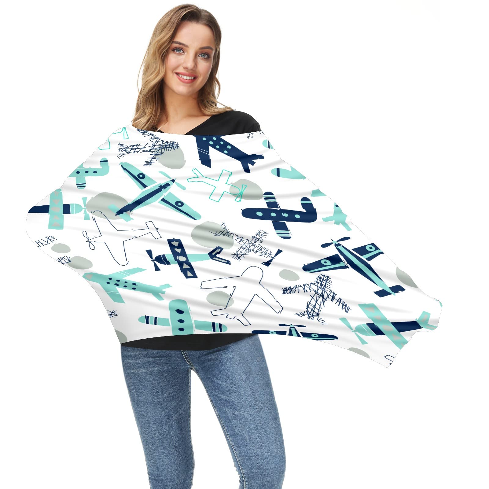 Breathable Stretchy Baby Car Seat Cover & Nursing Scarf - Universal Infant Car Canopy for Boys & Girls | Airplane, Stroller & Breastfeeding Protection | Soft Multi-Use Car Seat Canopy for Travel & Daily Use