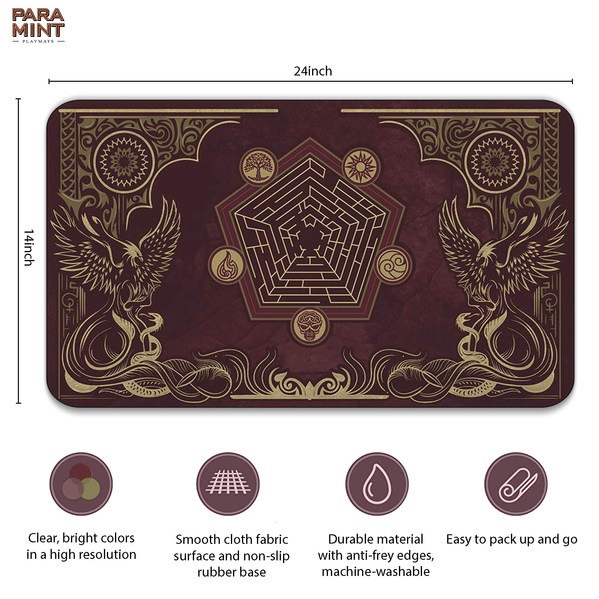 Flamewake Phoenix Magic The Gathering Playmat - Premium MTG Playmat for YuGiOh & TCG Games - Non-Slip Gaming Mat with Original Art Design - Perfect for Tournaments, Game Nights & Collectors