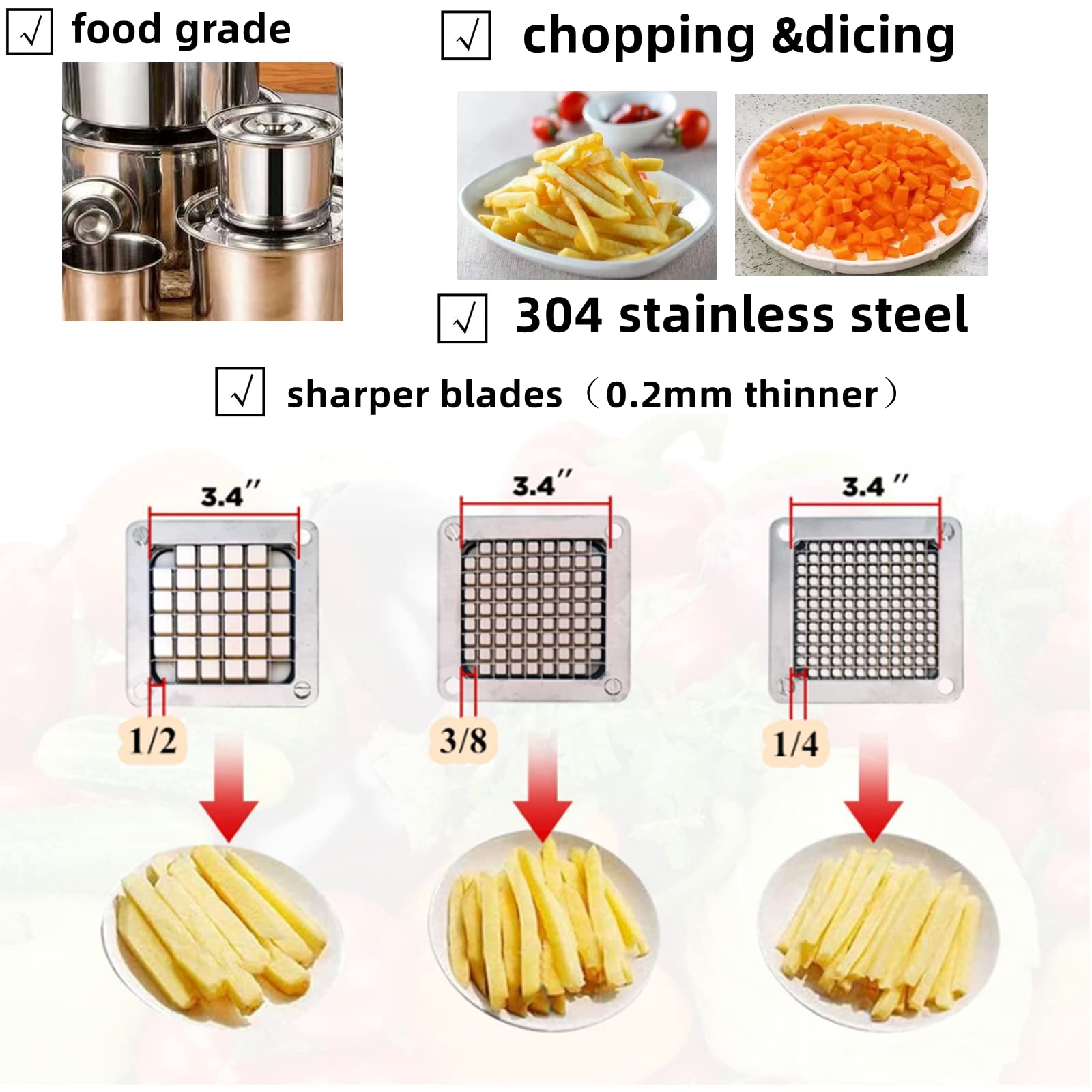440C Stainless Steel Replacement Blade for Commercial Food Chopper Dicer - High-Quality Vegetable Cutting Blade - Perfect for Restaurants, Catering & Home Kitchens