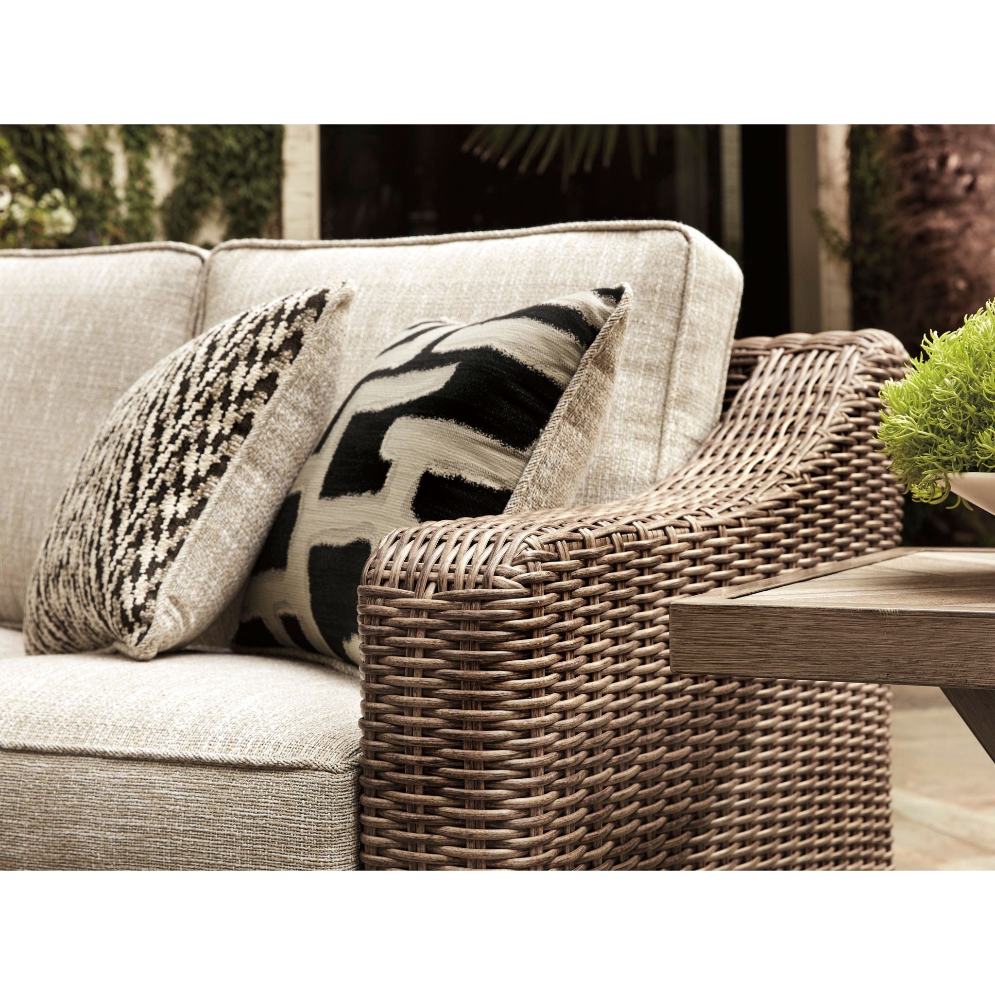 Beachcroft 2-Piece Outdoor Modular Sectional Sofa Set - Water-Resistant Patio Furniture for Backyard, Poolside & Garden Relaxation