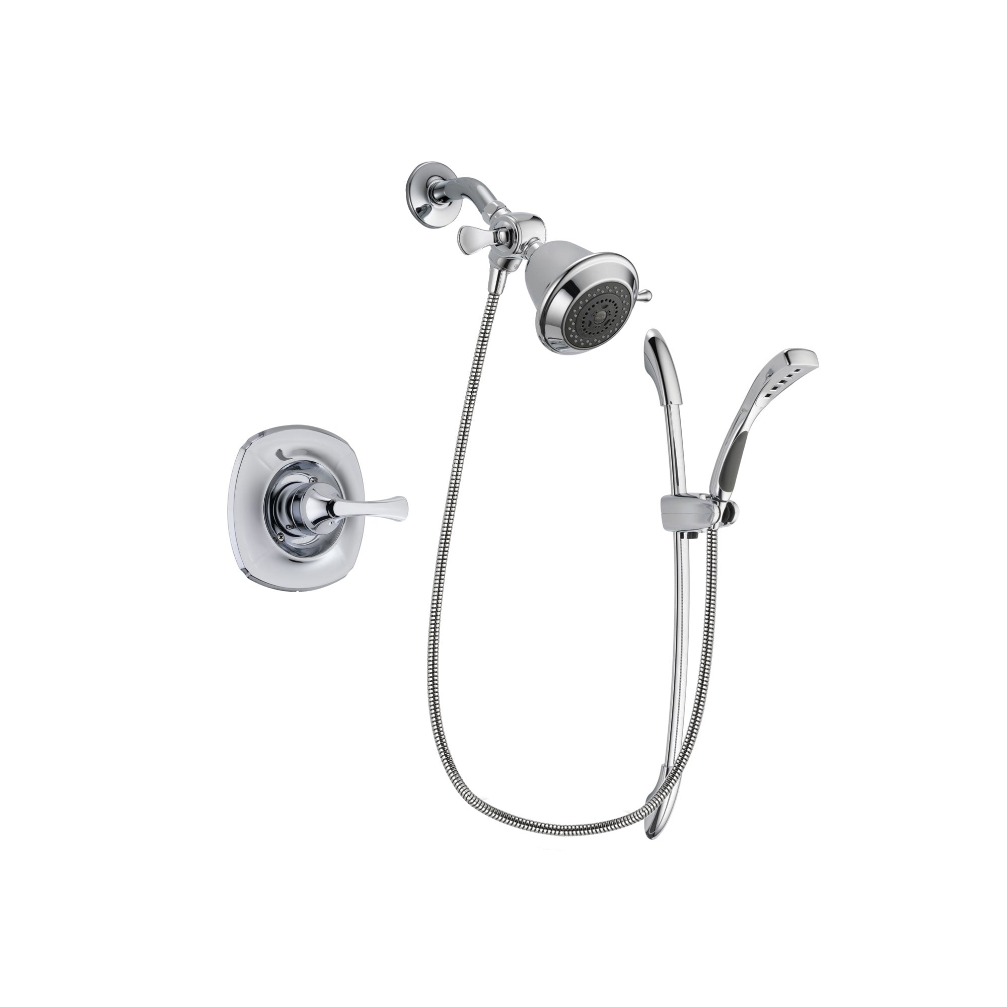 Delta Addison Chrome Finish Shower Faucet System with Shower Head & Handheld Sprayer - Includes Slide Bar and Rough-in Valve DSP0442V - Perfect for Bathroom Renovation and Modern Home Upgrades