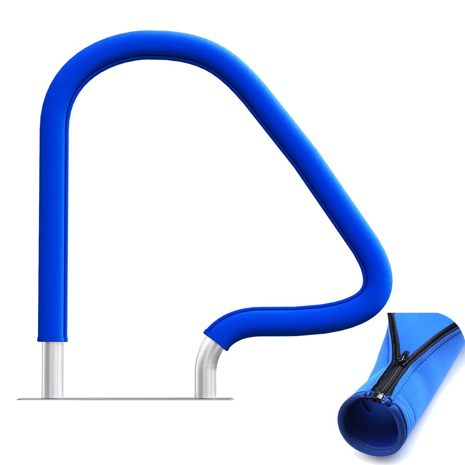 Non-Slip Pool Handrail Cover with Zipper - 4 Feet Royal Blue Safety Grip Sleeve for Swimming Pool Handrails | Durable & Waterproof Rail Grip for Outdoor/Indoor Pools, Spas & Deck Safety