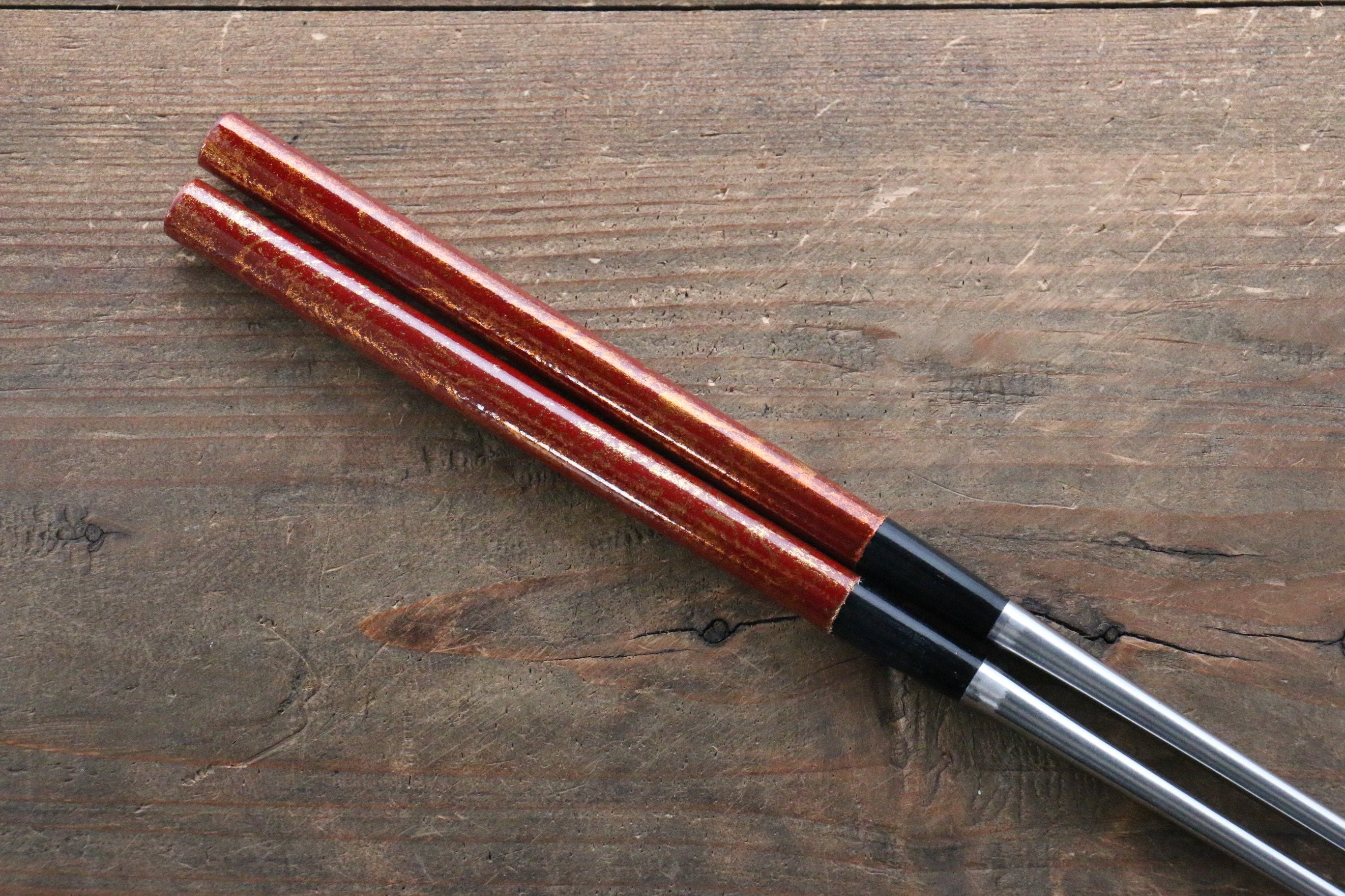 Premium Moribashi Cooking Chopsticks - 180mm Red & Gold Splash Design - Heat-Resistant Japanese Kitchen Utensils for Stir-Frying, Serving, and Garnishing Dishes