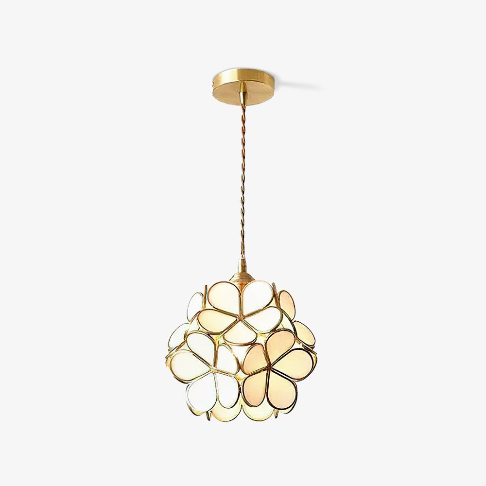 Modern Glass Petal Pendant Light - Elegant Floral Ceiling Lighting Fixture for Dining Room, Kitchen Island & Bedroom Decor