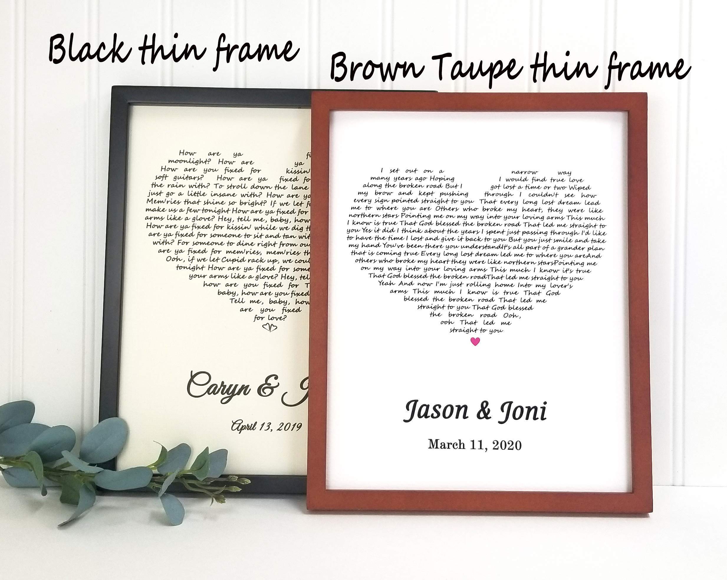 Personalized 1st to 10th Anniversary Gifts for Couples - Custom Framed Keepsake for Husband, Wife, Him or Her - Perfect for Wedding Anniversaries, Romantic Home Decor & Special Occasion Presents