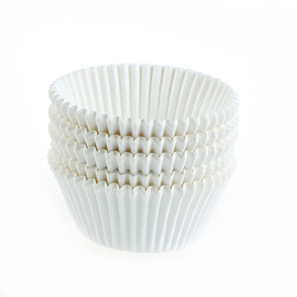 100-Pack Pure White Cupcake Liners - Disposable Muffin Baking Cups for Cupcakes, Egg Tarts & Pastries - Premium Kitchen Baking Accessories for Parties, Weddings & Home Baking