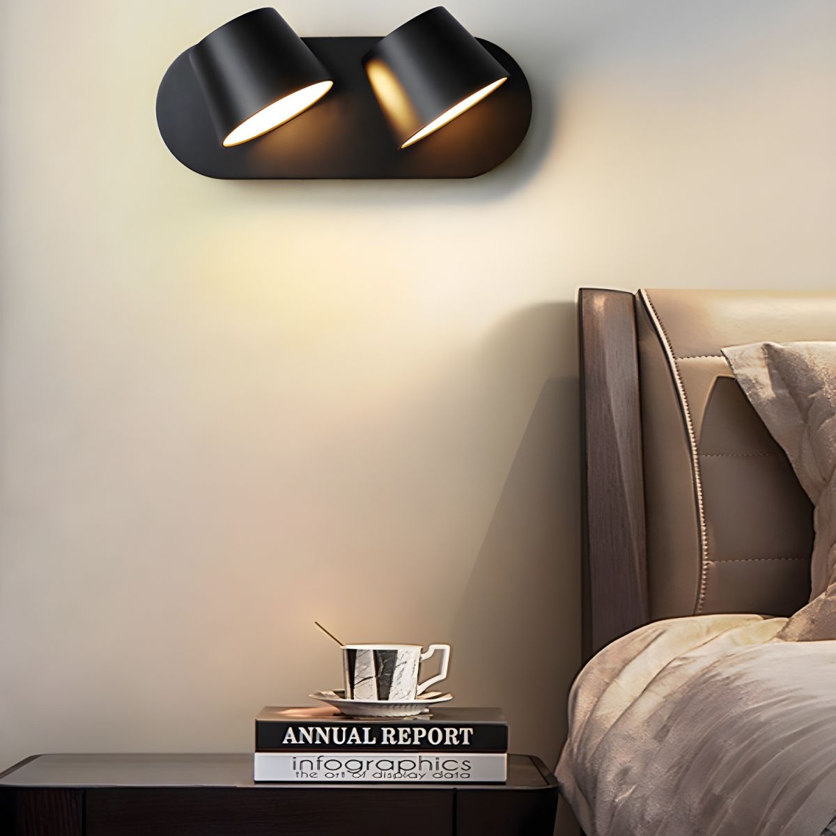 Angle Adjustable Plug-in Wall Lamp - Dimmable LED Night Light for Bedroom, Nursery, Hallway & Stairs - Soft Warm White Lighting