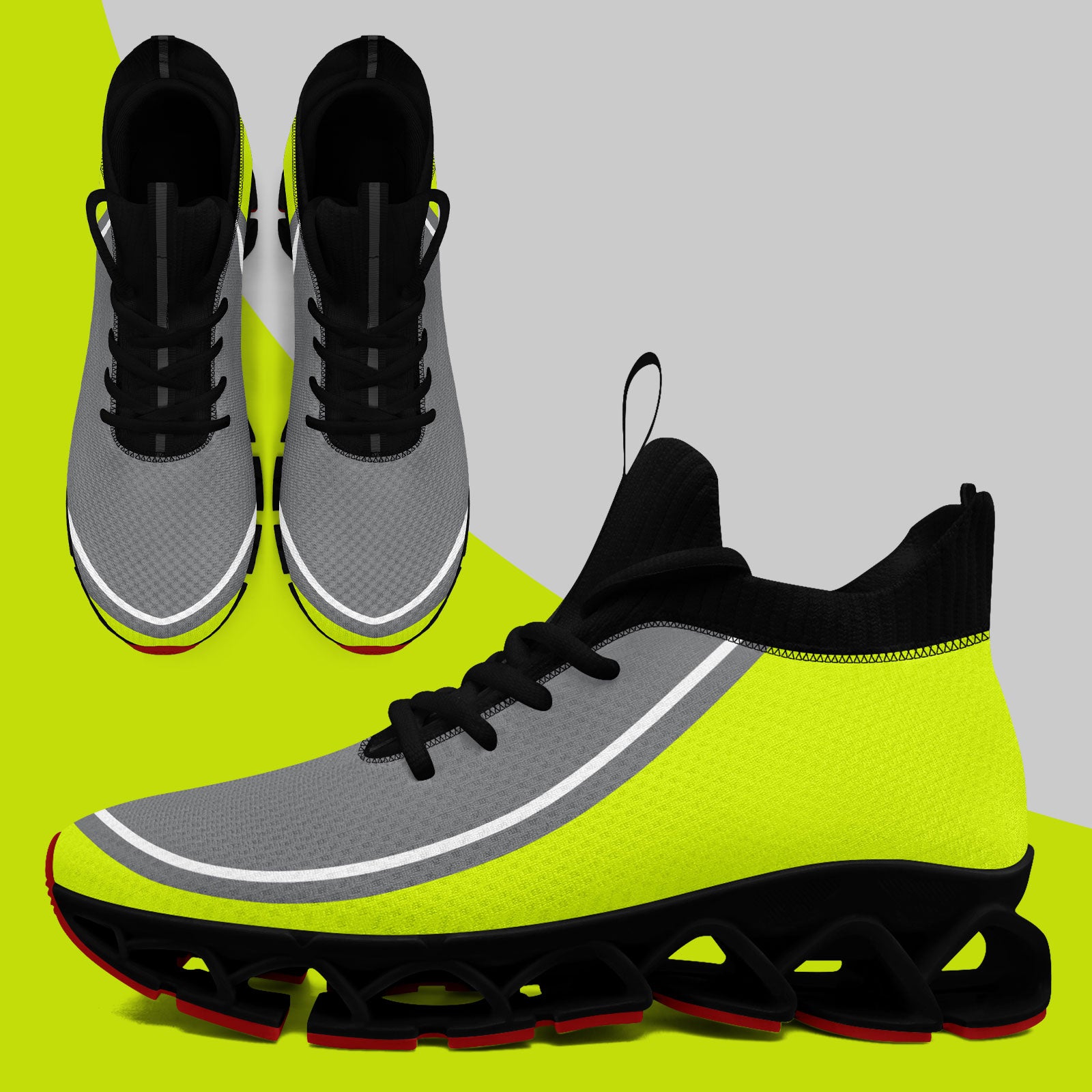 Custom Green & Gray Maxsoul Personalized Sneakers - Breathable Comfort Shoes for Men & Women (FN030XD D020388) - Perfect for Running, Gym Workouts & Casual Wear
