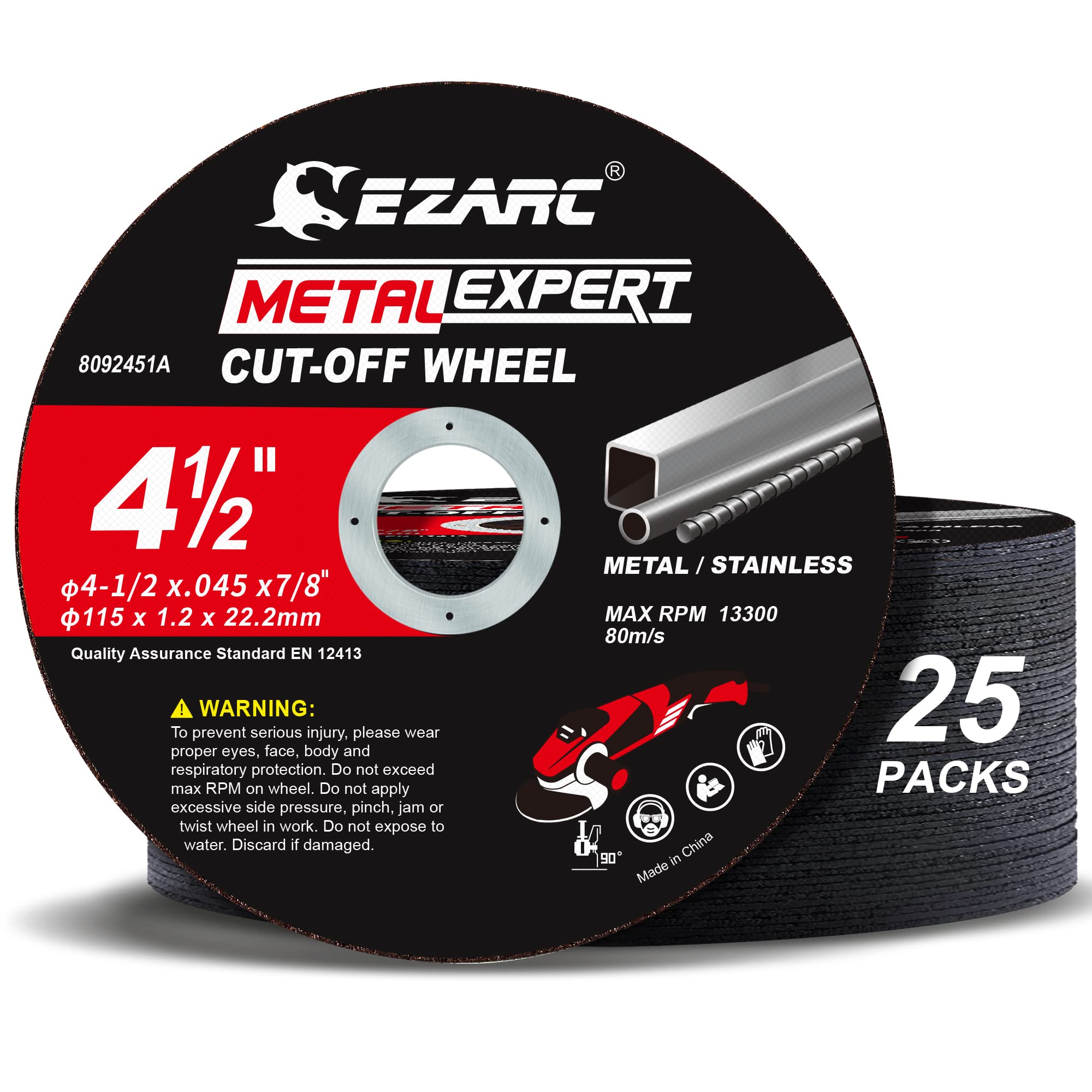 EZARC 4.5 Inch Cut Off Wheels 25 Pack - .045