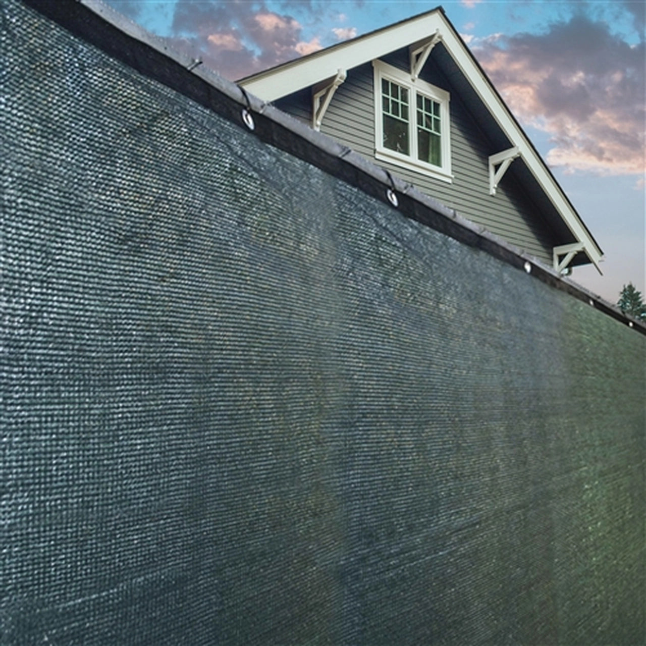 ALEKO 6x150ft Dark Green Privacy Fence Screen with Grommets - Heavy Duty Mesh Fabric for Backyard, Patio, Pool & Garden Privacy Protection