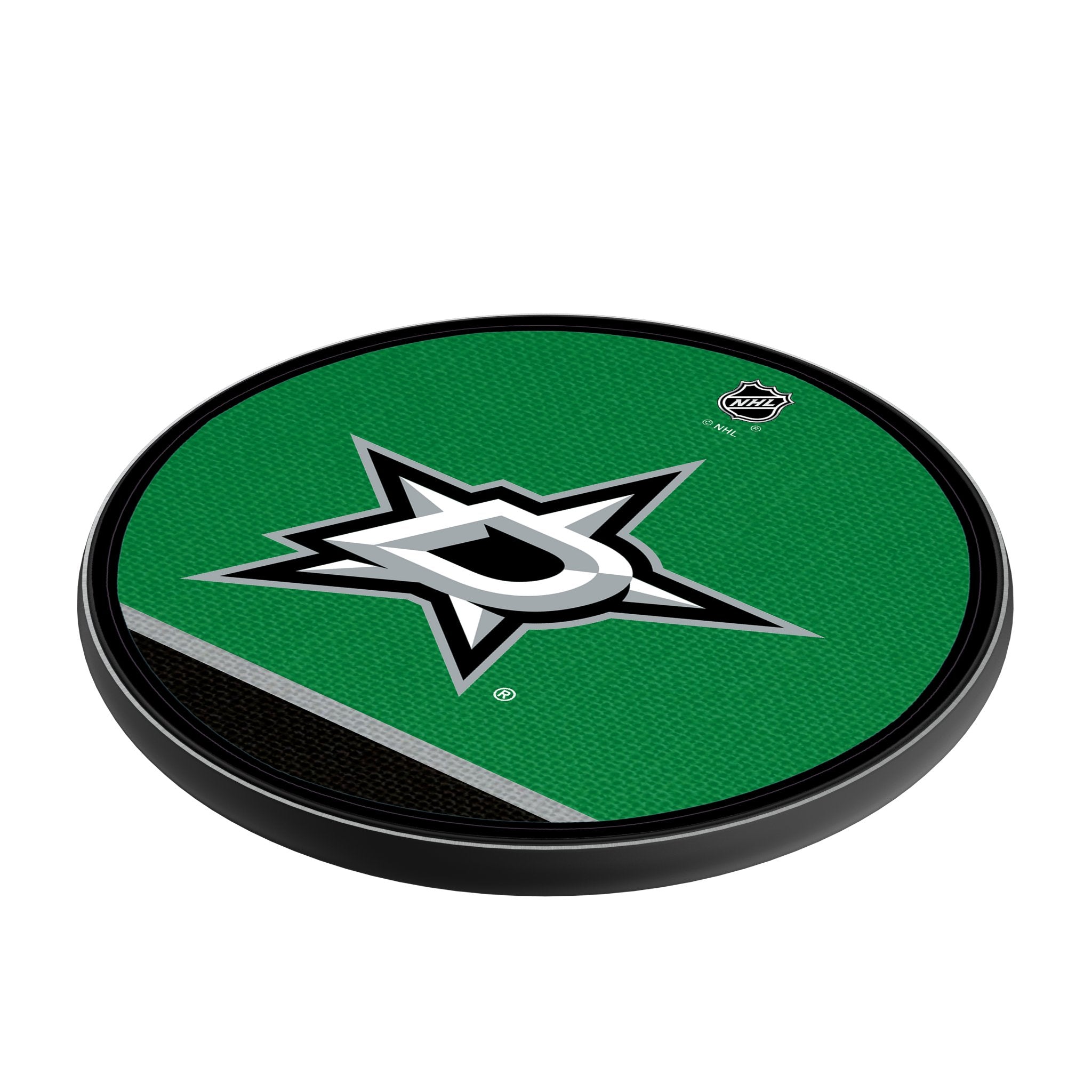 Dallas Stars Stripe 15W Fast Wireless Charger - Qi Certified Charging Pad for iPhone, Samsung Galaxy, AirPods - Perfect for Home, Office & Car Use