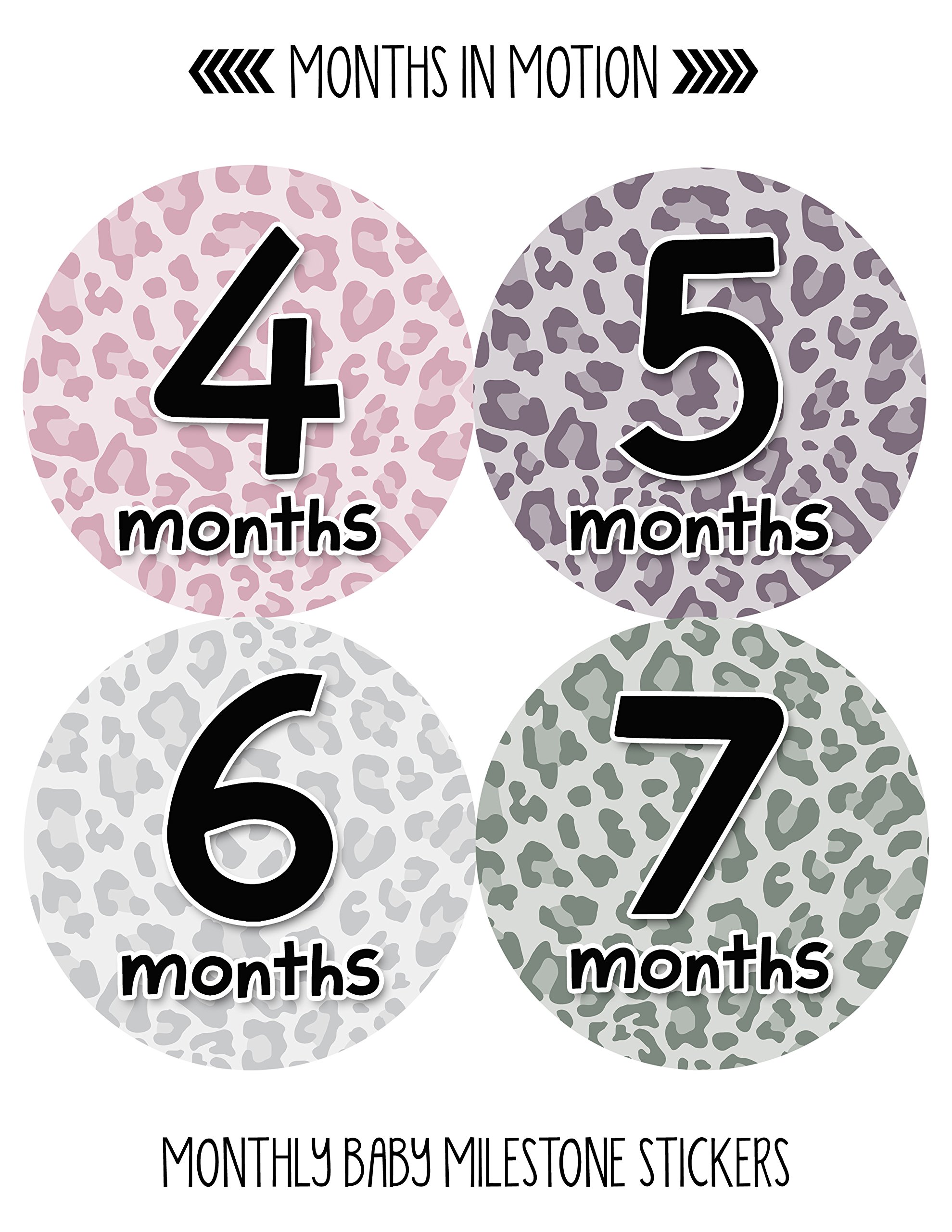 Baby Monthly Milestone Stickers Set of 20 - Newborn Girl Growth Tracking Stickers - Cute Monthly Photo Markers for Baby's First Year - Perfect for Baby Albums, Scrapbooking & Monthly Photo Shoots