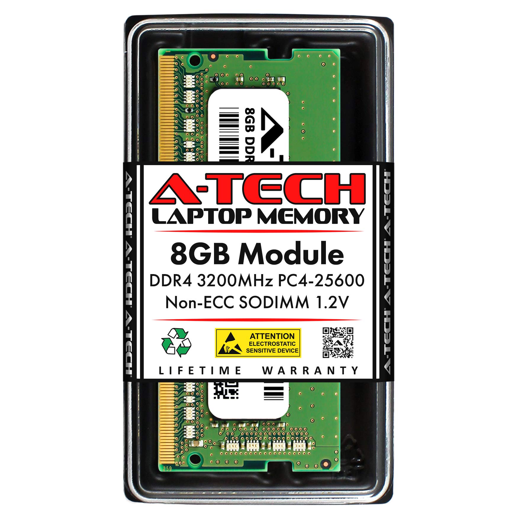 A-Tech 8GB DDR4 3200MHz SODIMM RAM for Acer Nitro 5 AN515-57-57WX Gaming Laptop - PC4-25600 Memory Upgrade Module | Boost Performance for Gaming, Multitasking & Video Editing