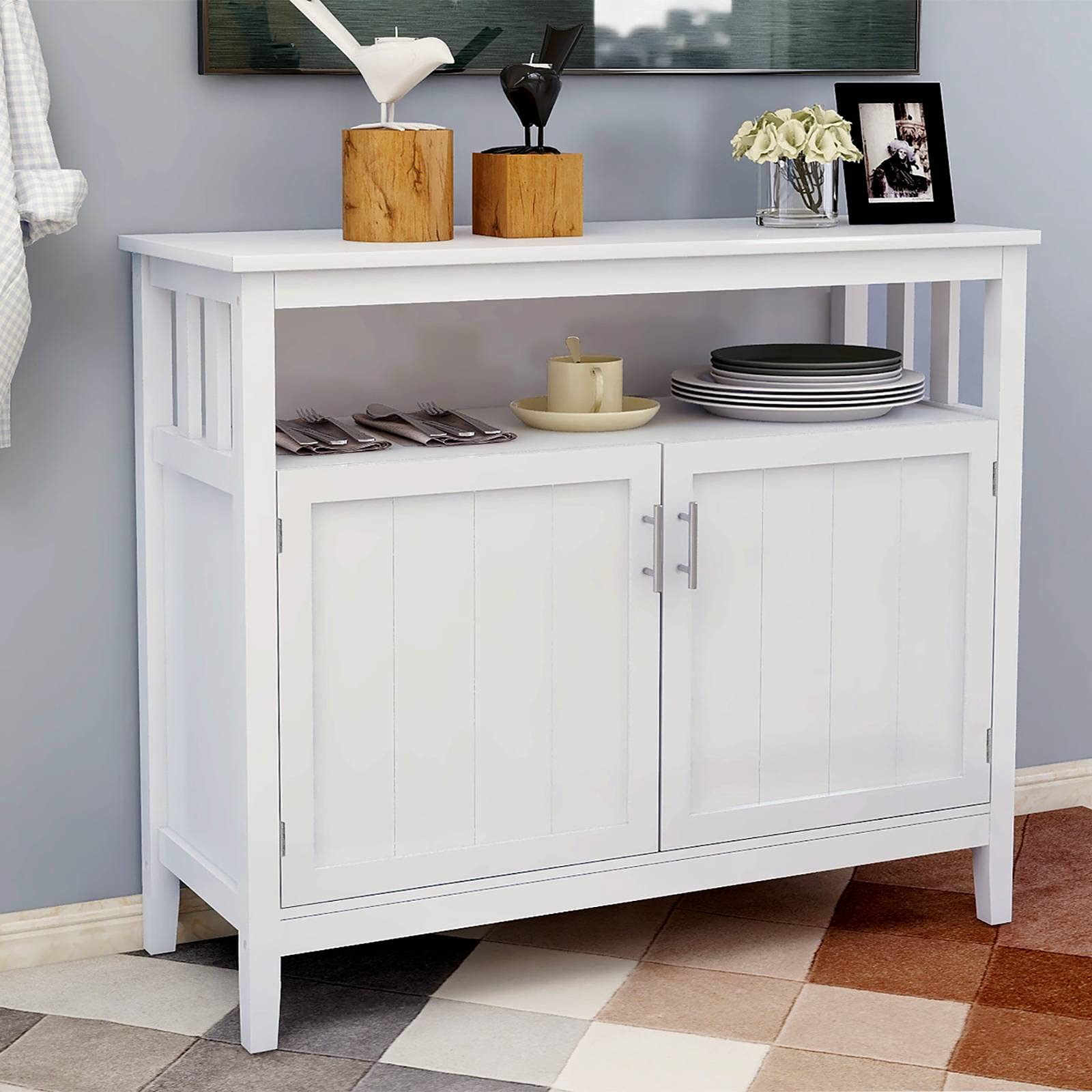 FRITHJILL Sideboard Storage Cabinet - 2 Door Kitchen & Dining Room Organizer, Cupboard Console Table for Home Decor & Storage Solutions | Perfect for Small Spaces, Entryway & Living Room Organization