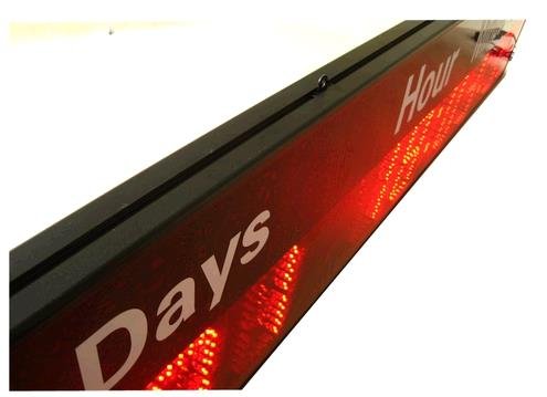 6-Inch 9-Digit LED Timer Countdown/Count Up Wall Clock with Days, Hours, Minutes, Seconds Display - Red Color - Perfect for Kitchen, Gym, Classroom, and Office Time Management