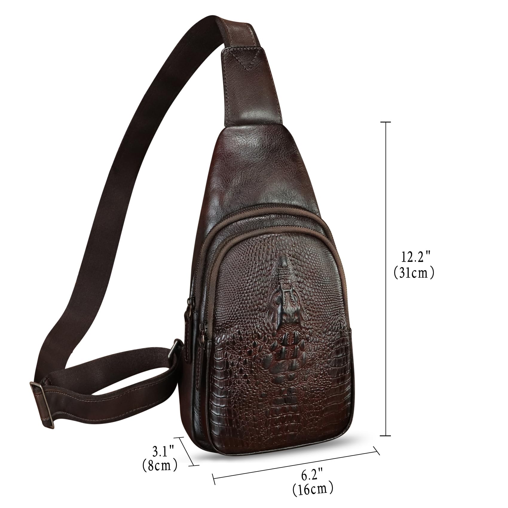 Genuine Leather Sling Bag for Women & Men - Real Leather Crossbody Backpack, Chest Purse & Shoulder Bag - Perfect for Travel, Work & Everyday Use