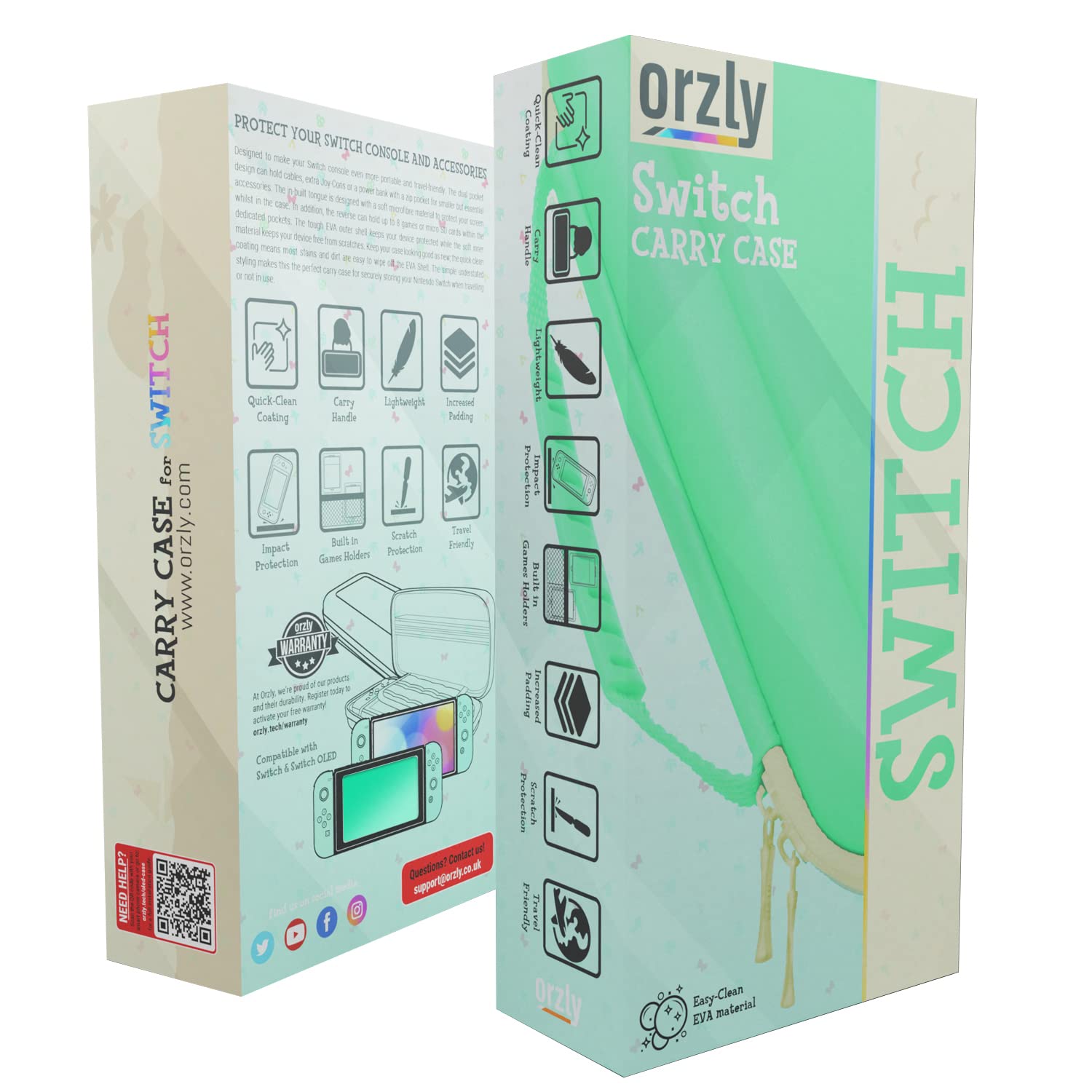 Orzly Protective Carrying Case for Nintendo Switch OLED Console - Durable Travel Case with Accessories & Game Storage Compartment - Easy Clean Design - Perfect for Travel, Commuting & Gaming On The Go
