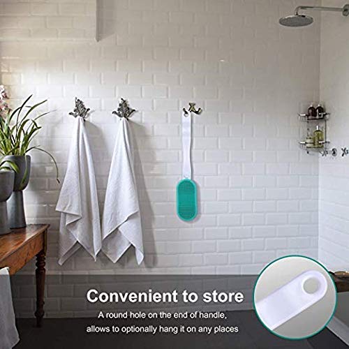 LAVNIK Silicone Bath Brush - Waterproof Electric Facial & Body Cleansing Kit with Long Handle - Exfoliating Brush for Dry Skin, Shower & Bath - Perfect for Men & Women - Ideal for Spa Days & At-Home Skincare Routines