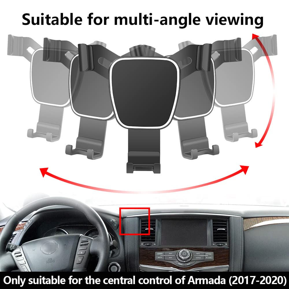 Musttrue Universal Car Phone Holder Mount - Compatible with 2017-2020 Nissan Armada & Most Vehicles, Dashboard/Windshield/AC Vent Phone Mount for Safe Driving & GPS Navigation (Black) - Perfect for Commuting, Road Trips & Hands-Free Calling