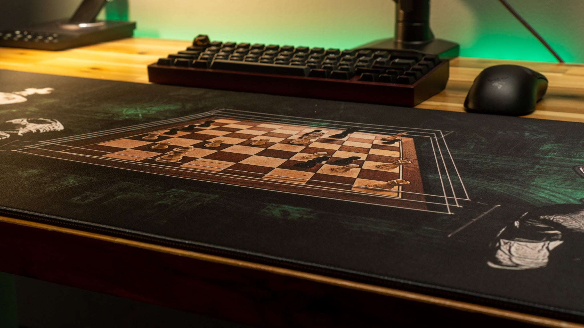 Limited Edition Chessboxing Champ Gaming Desk Mat - MovingwithMat Collaboration - Non-Slip Mouse Pad for PC Gaming & Office Work