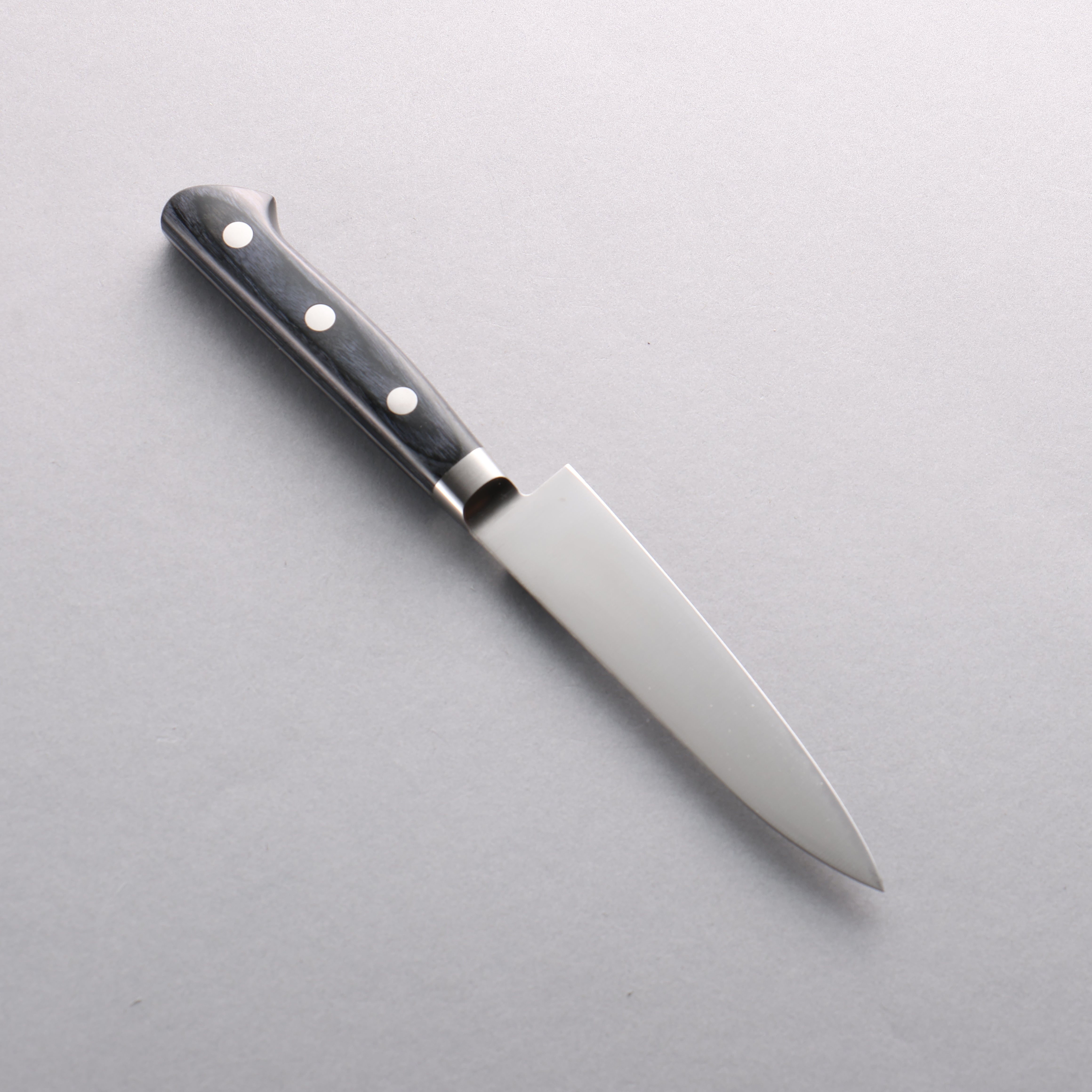 Seisuke Seiten 120mm Molybdenum Petty Utility Knife with Navy Blue Pakka Wood Handle - Perfect for Slicing, Peeling, and Precision Cutting in the Kitchen