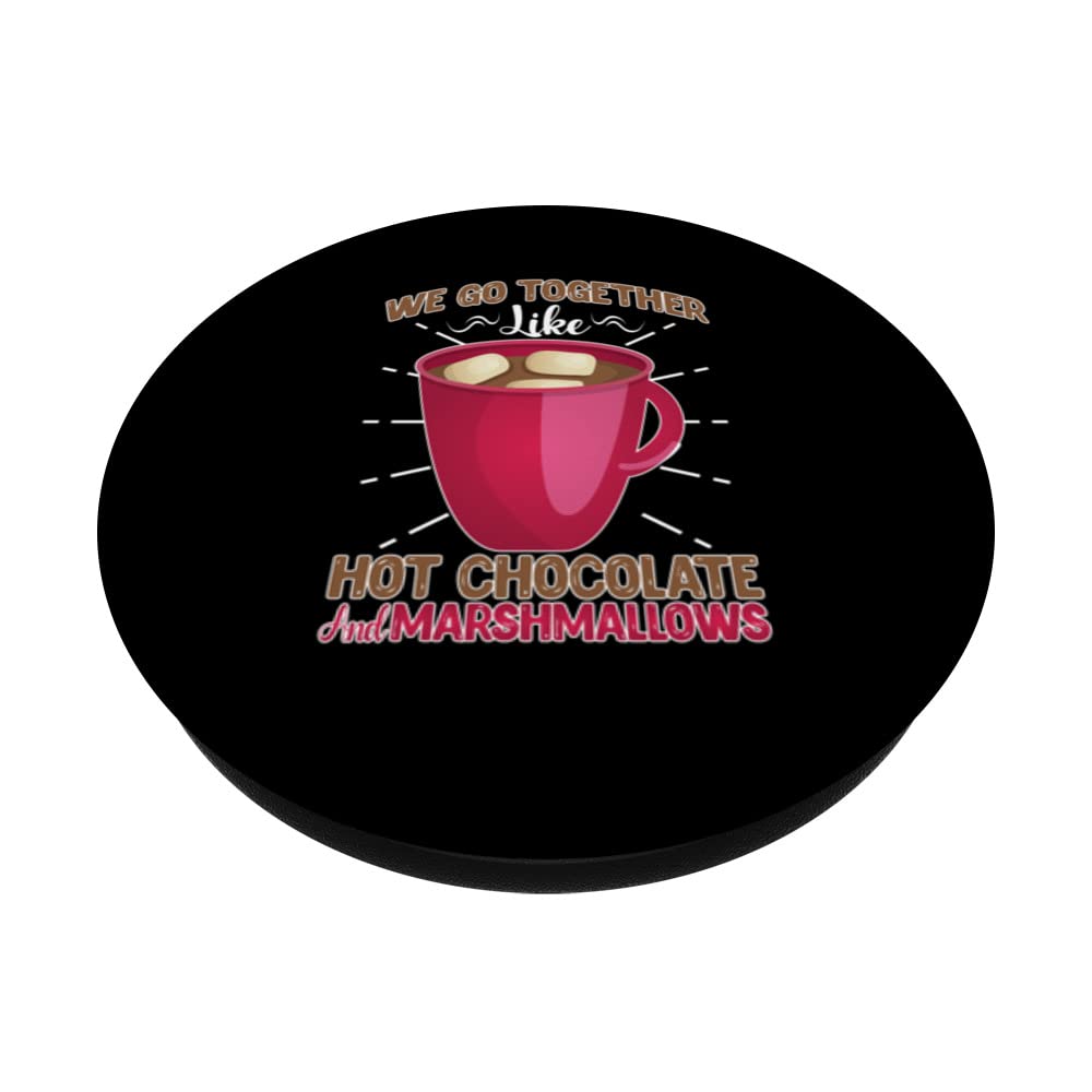 Hot Chocolate & Marshmallows Swappable PopGrip - Cute Phone Grip & Stand for iPhone, Samsung - Perfect for Winter Drinks, Cozy Nights & Gift Giving