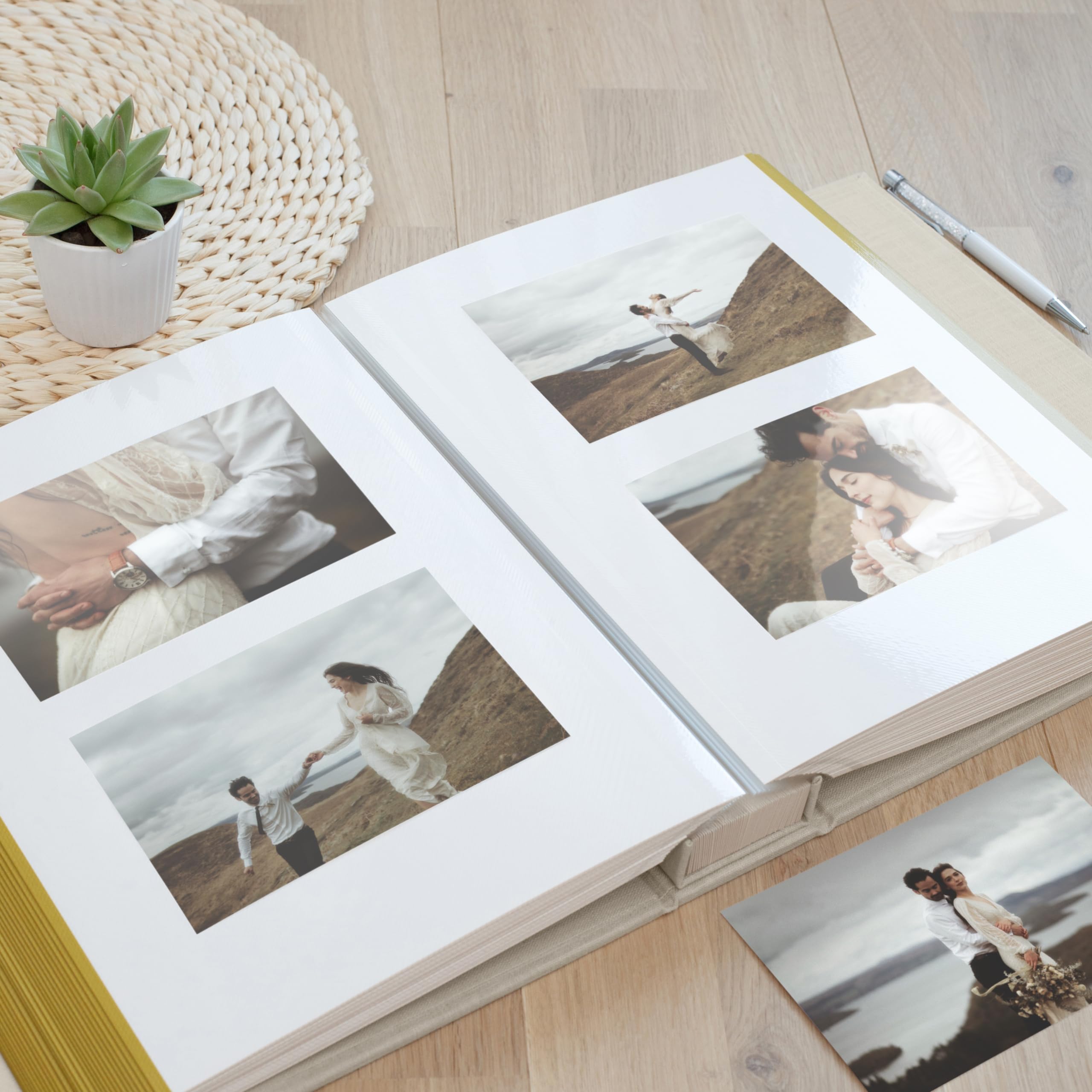 Self-Adhesive Wedding Photo Album | Extra Large Anniversary Scrapbook | Family Travel Memory Book | Easy Mount Photo Album for Weddings, Anniversaries & Vacations