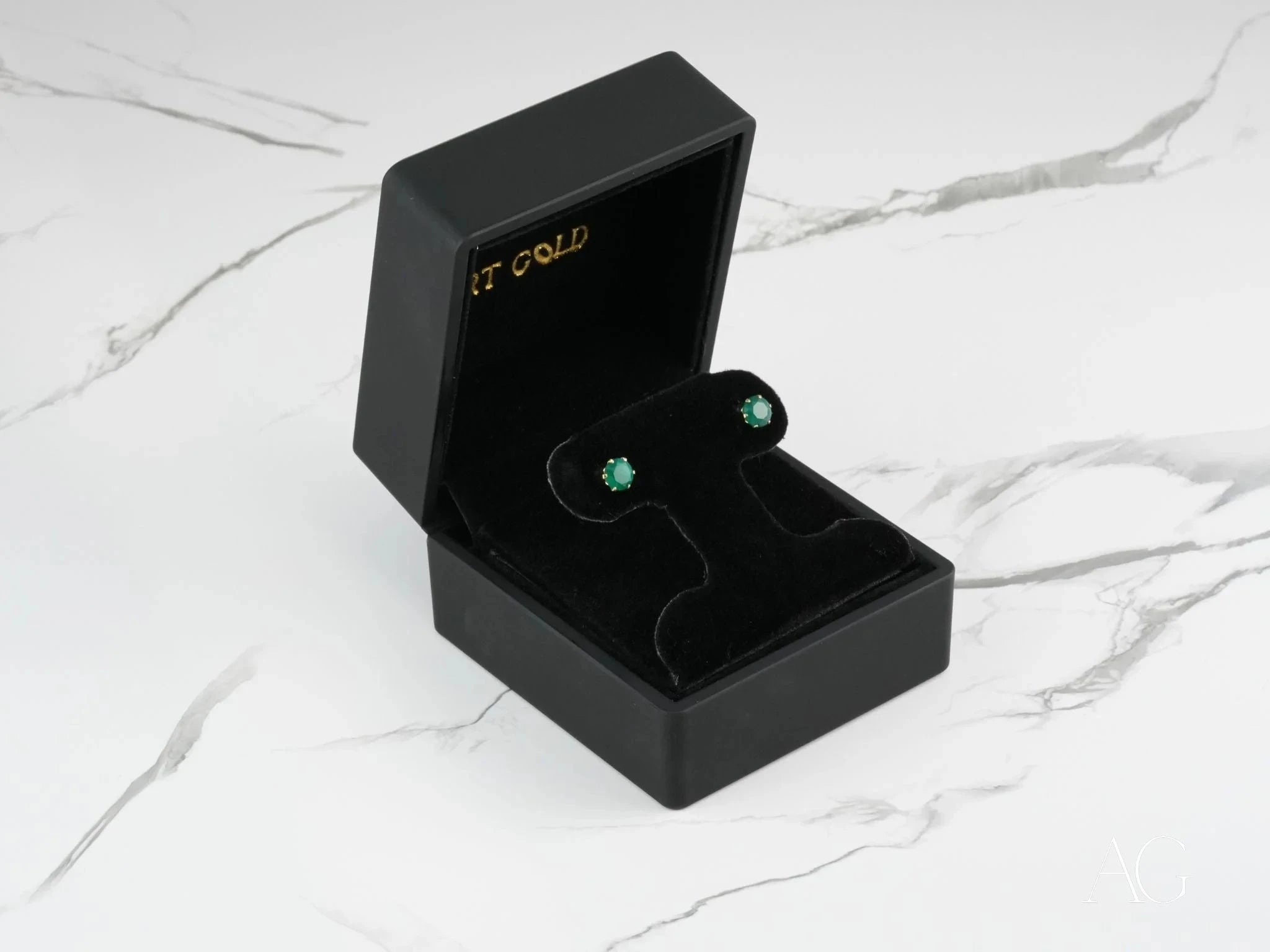 18k Gold Green Cubic Zirconia Stud Earrings for Women – Hypoallergenic Luxury Jewelry for Parties, Weddings & Everyday Wear