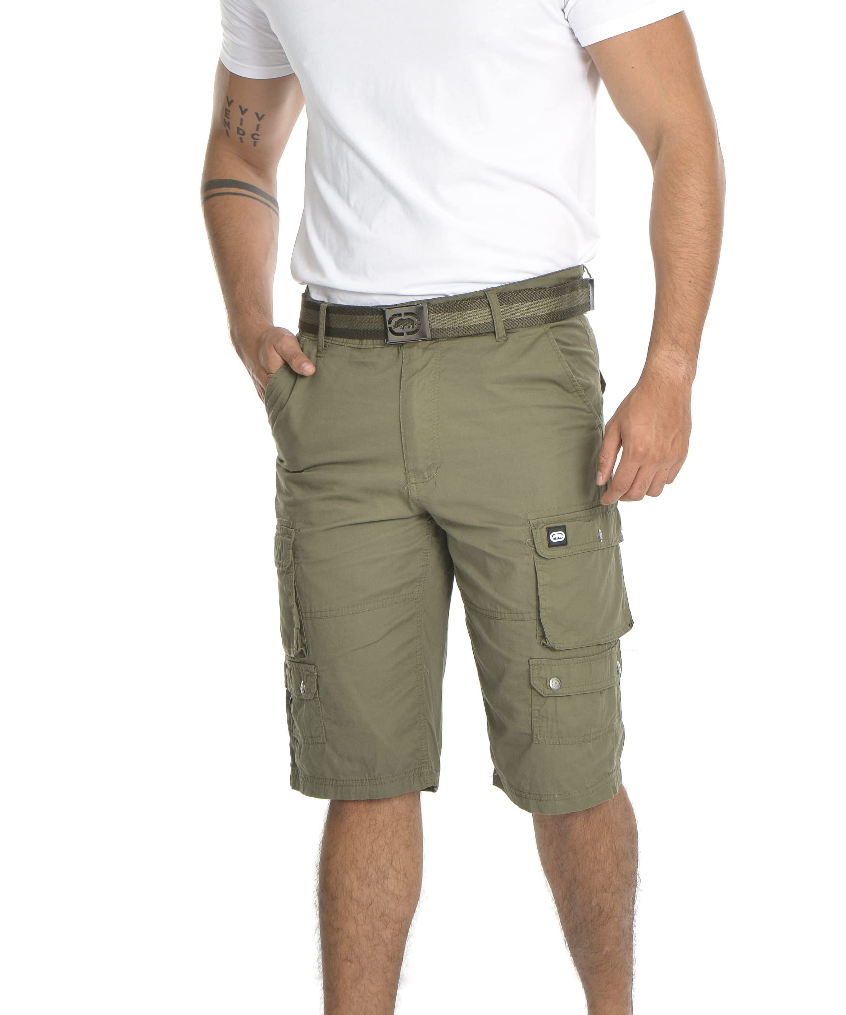 Ecko Men's Cargo Shorts with Belt - Durable Twill Fabric for Outdoor Activities, Hiking & Casual Wear