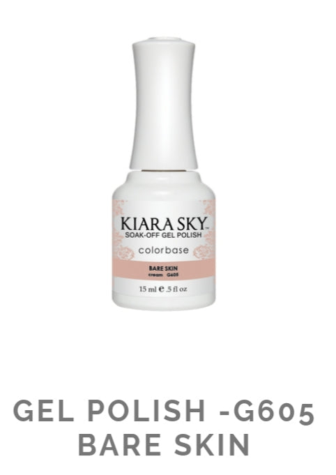 KIARASKY GEL POLISH G605 BARE SKIN - Long Lasting Nail Polish Kit for Salon & Home Manicure, Perfect for Nail Art & DIY Nail Designs
