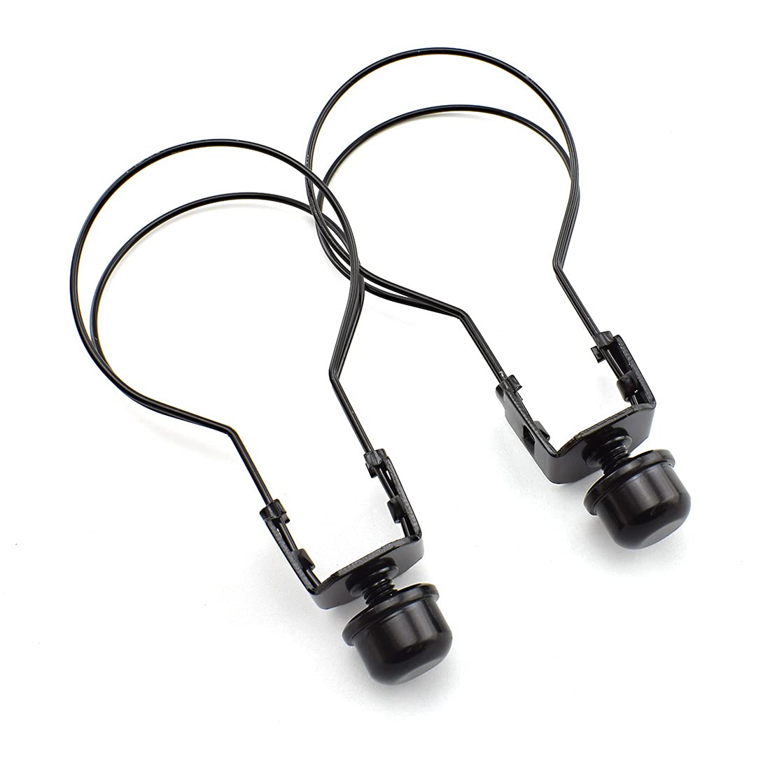 2-Pack Black Lamp Shade Light Bulb Clip Adapter with Solid Finial - Compatible with Table & Floor Lamps for Living Room, Bedroom & Office Decor